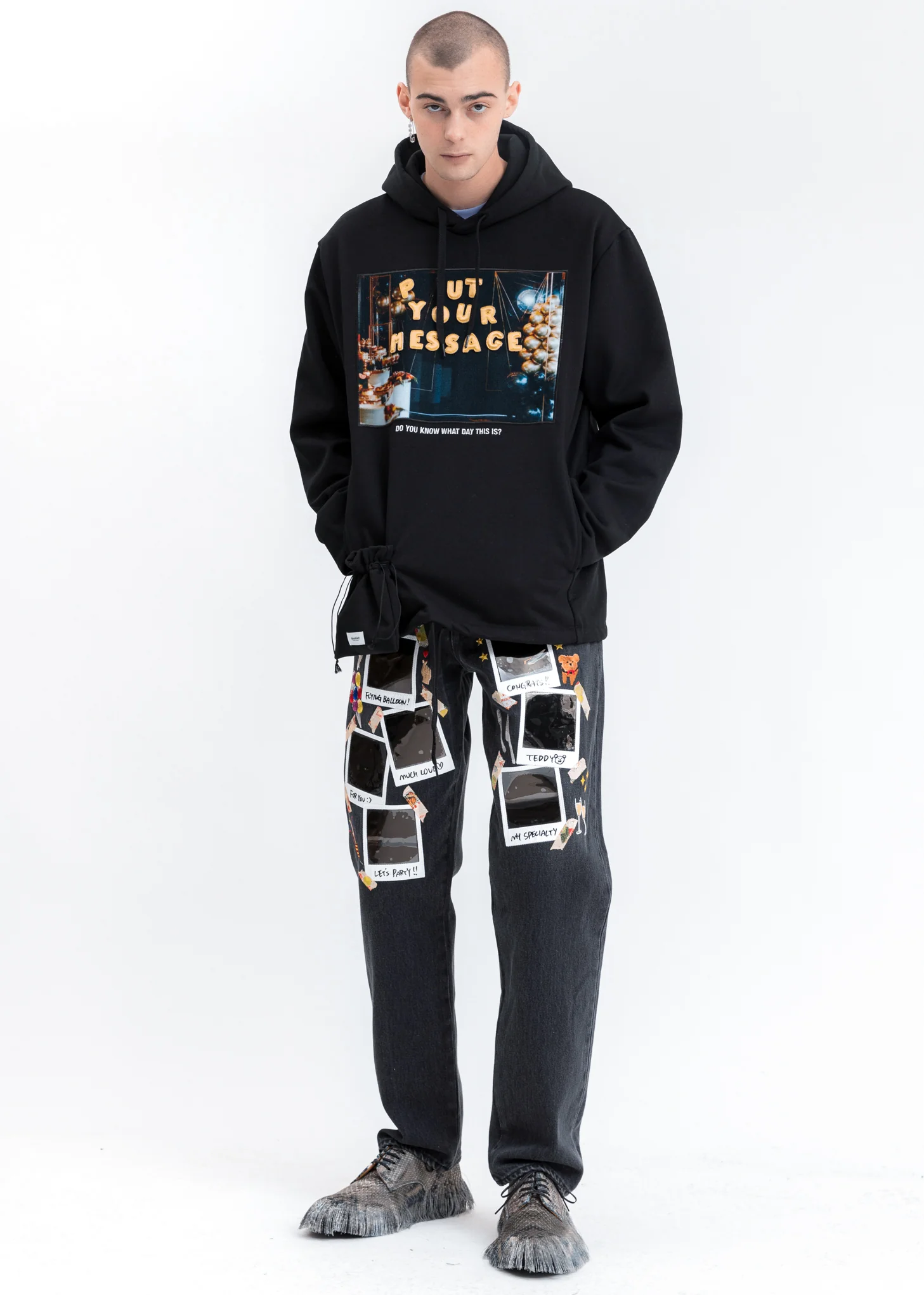 Black DIY Alphabet Hoodie - Image 6