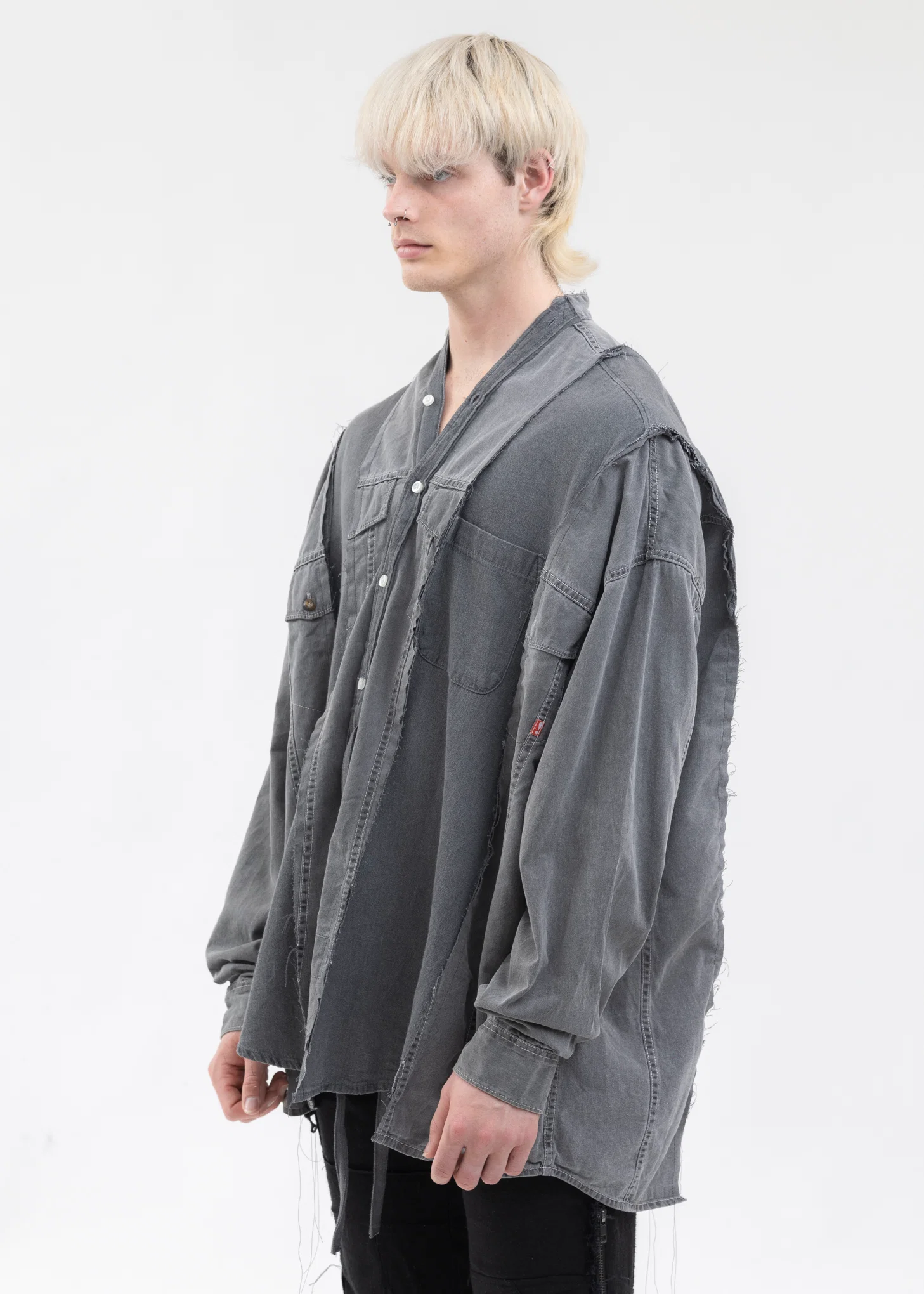 Black Docking Wide Denim Samue Shirts -Style 1 - Image 3