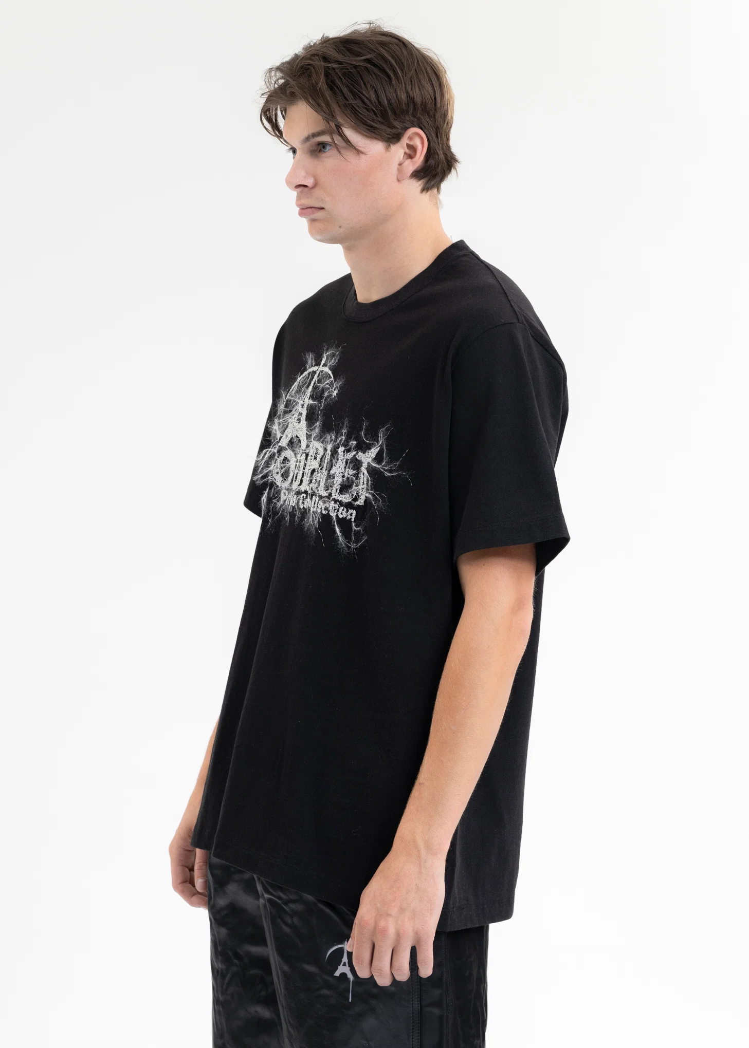 BLACK "DOUBLAND" EMBROIDERY T-SHIRT - Image 3