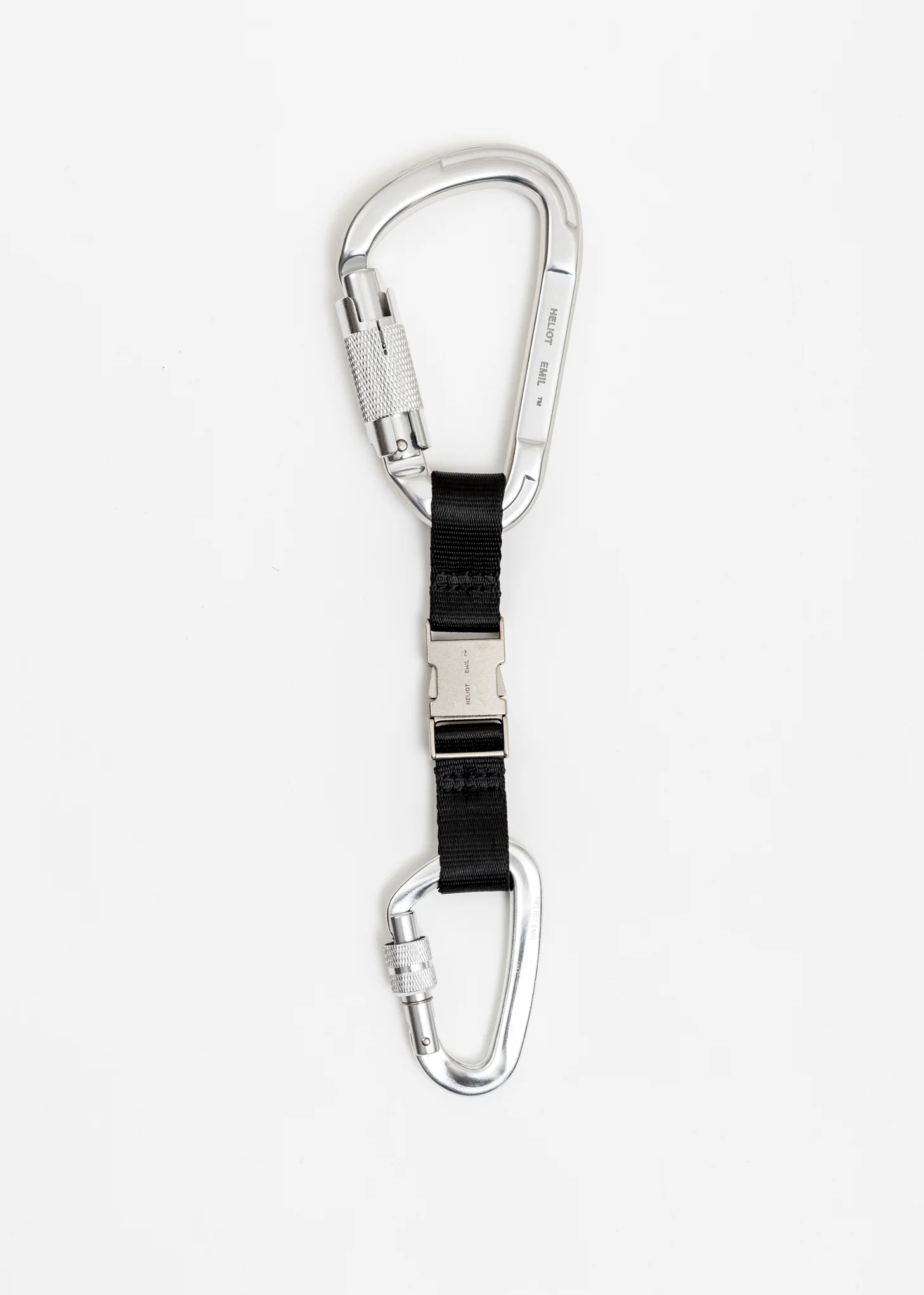 Black Double Carabiner Keychain - Image 2