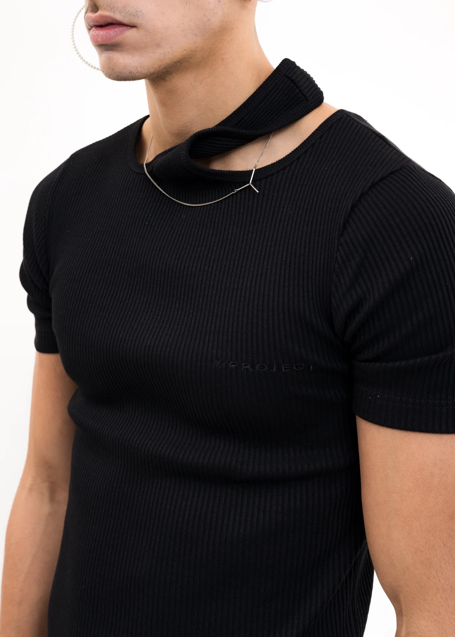Black DOUBLE COLLAR T-Shirt - Image 2