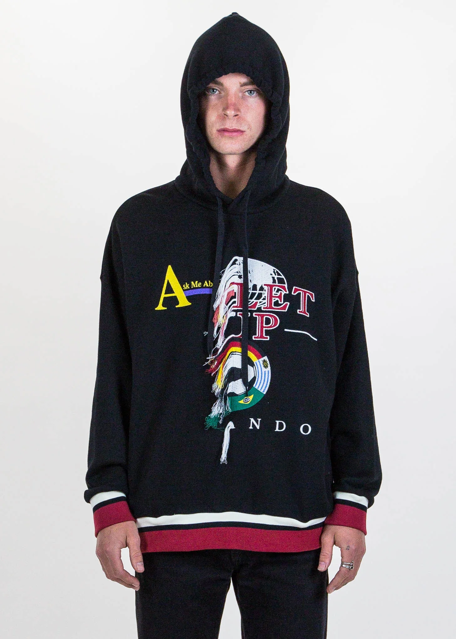 Black Double-Faced Embroidery Hoodie - Image 2