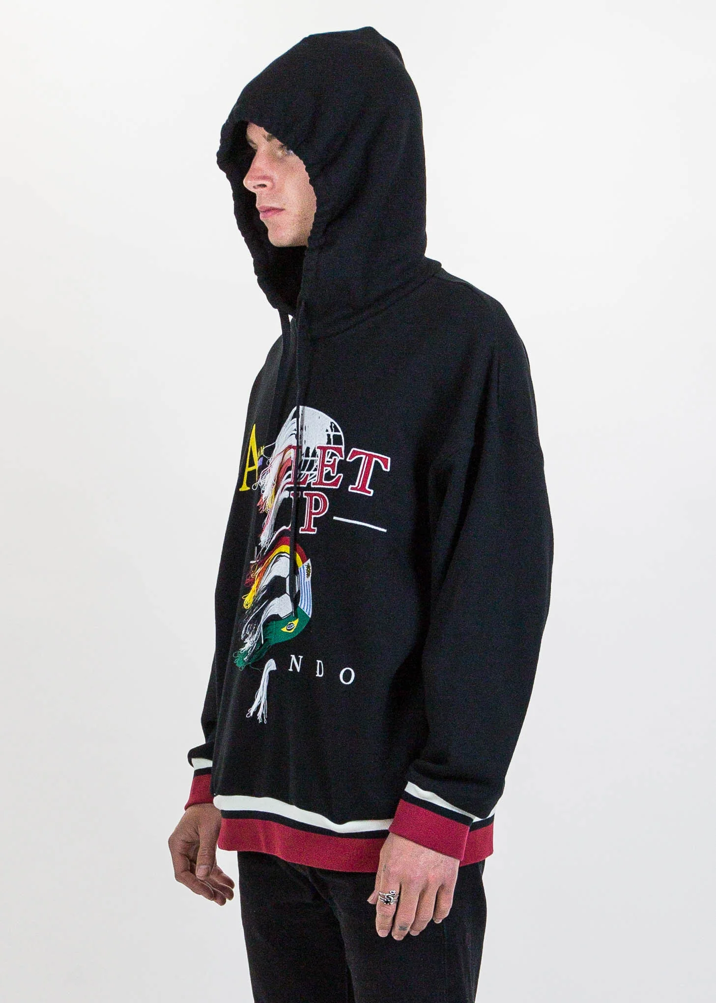Black Double-Faced Embroidery Hoodie - Image 4