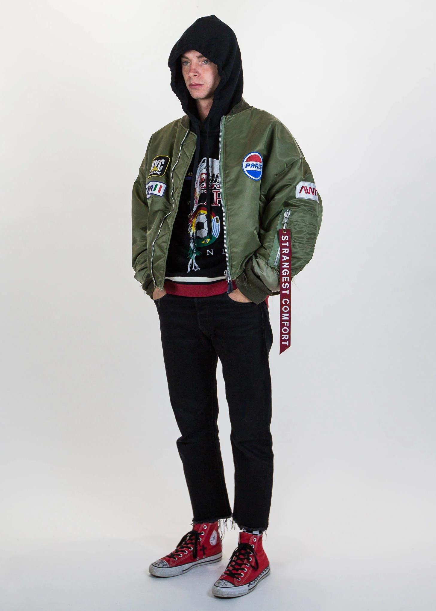 Black Double-Faced Embroidery Hoodie - Image 6
