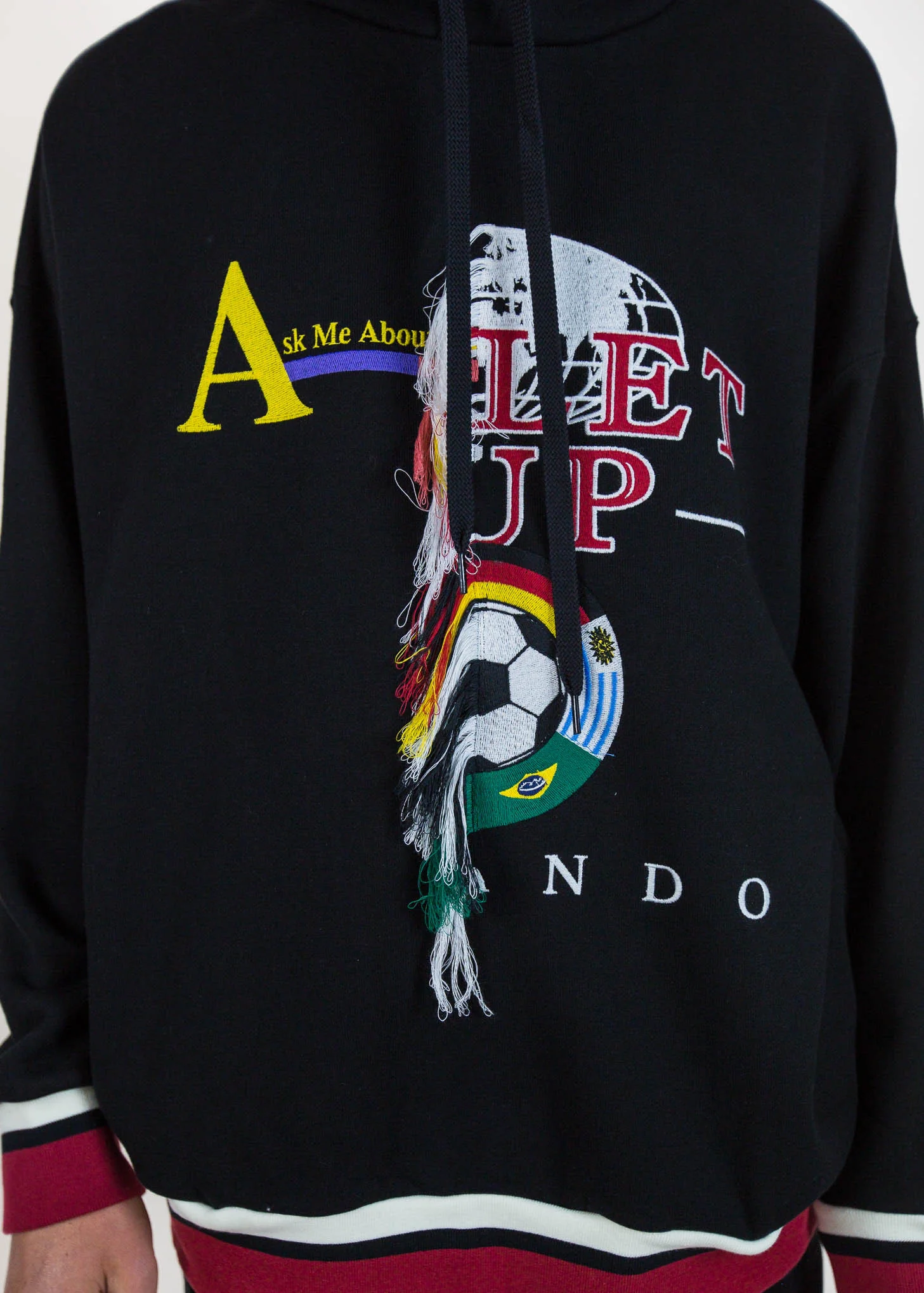 Black Double-Faced Embroidery Hoodie - Image 7