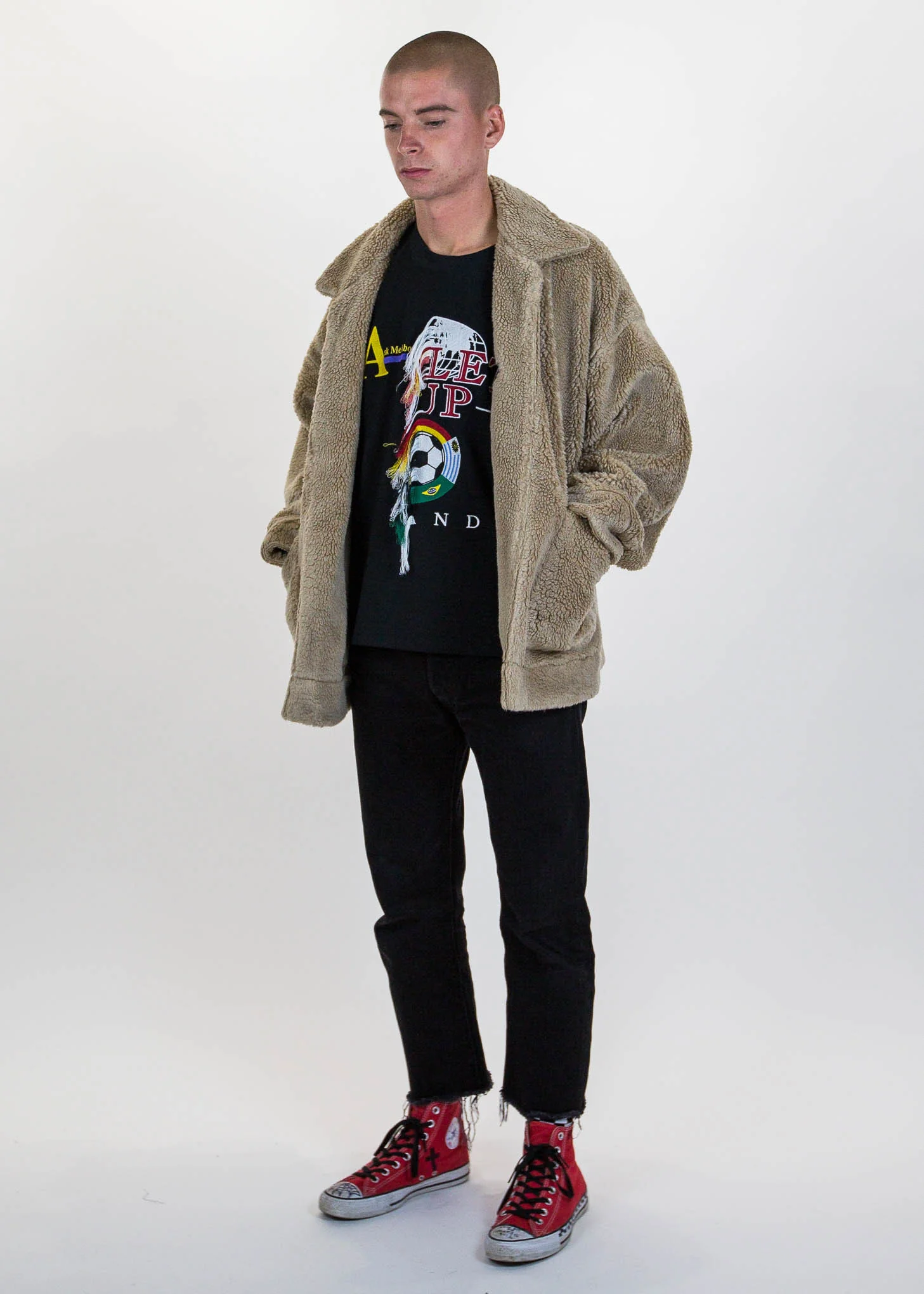 Black Double-Faced Embroidery T-Shirt - Image 5