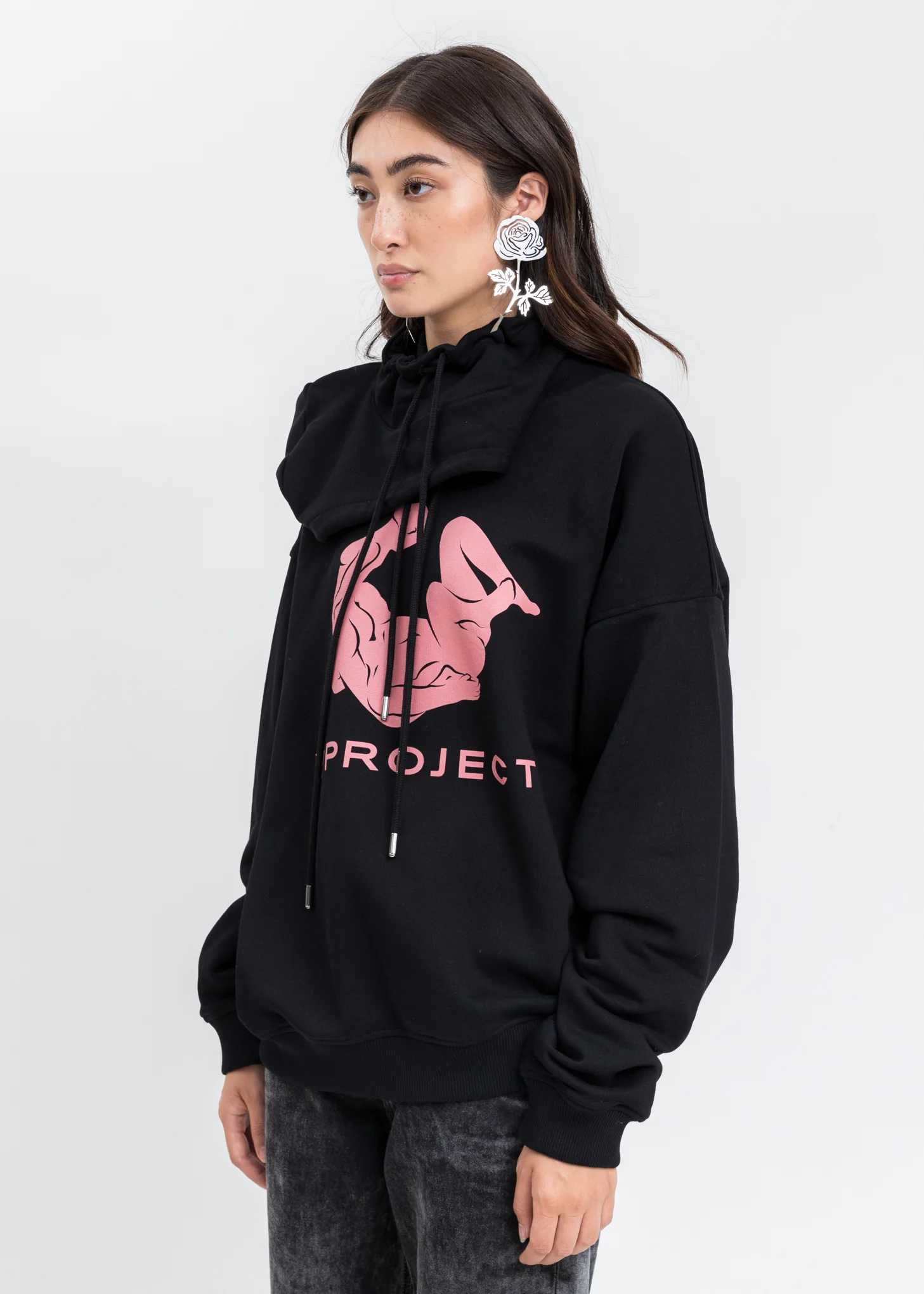 Black Double Neck Kamastuta Hoodie - Image 3