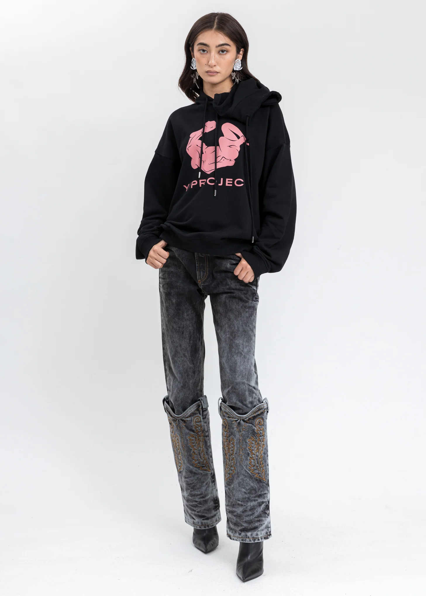 Black Double Neck Kamastuta Hoodie - Image 8