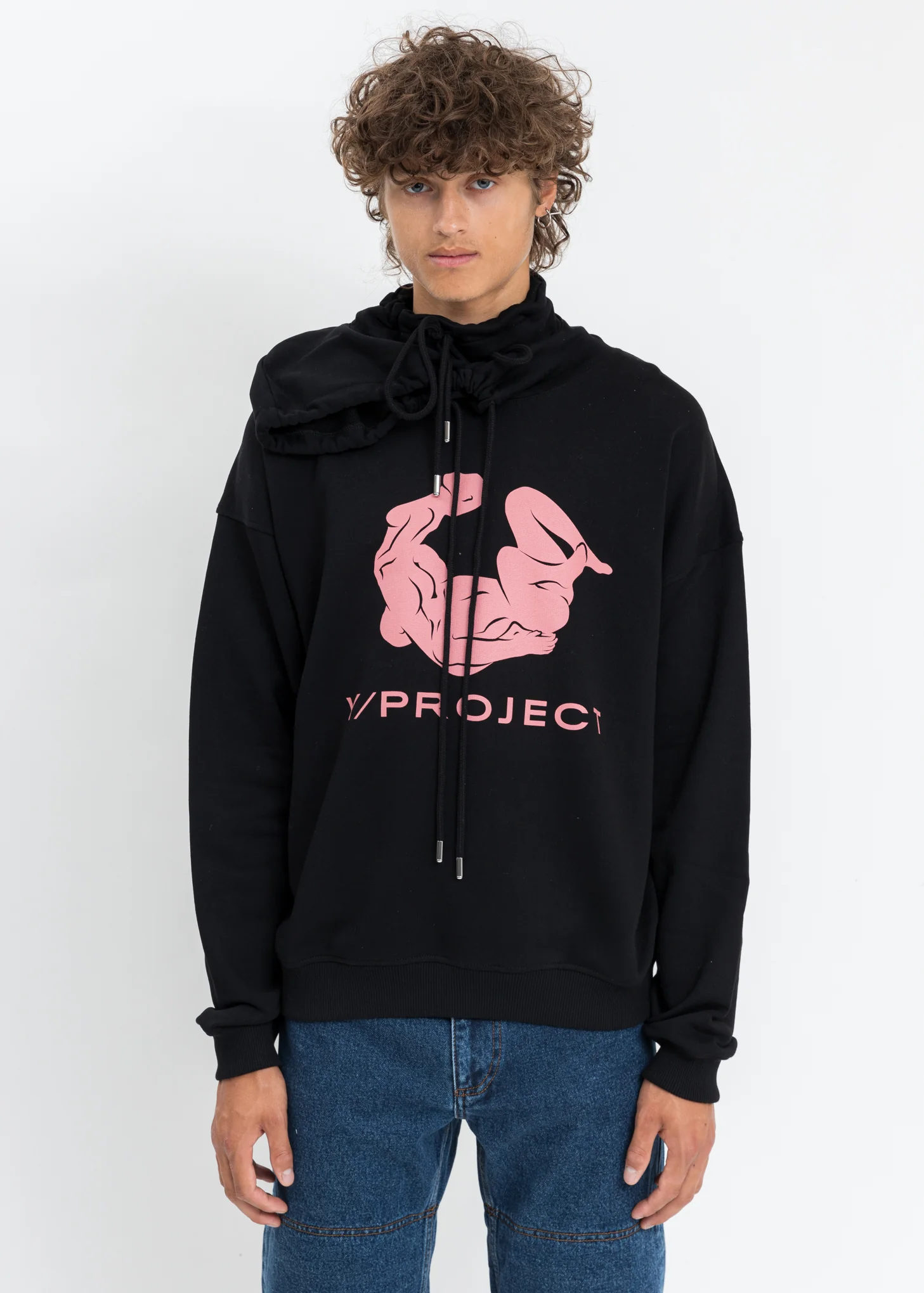 Black Double Neck Kamastuta Hoodie