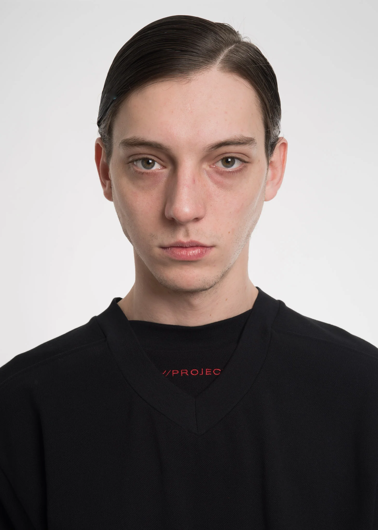 Black Double Neckline T-Shirt