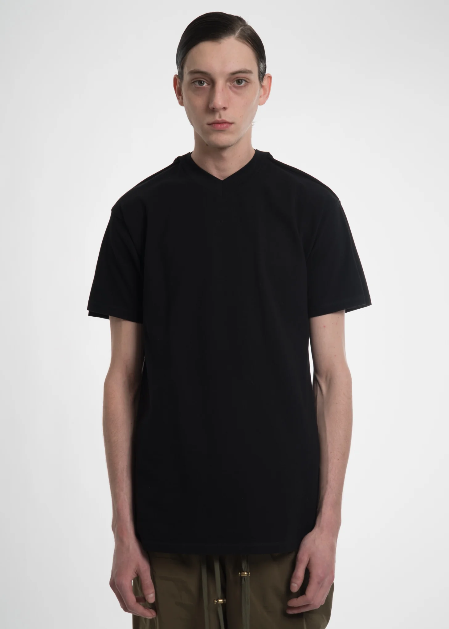 Black Double Neckline T-Shirt - Image 6