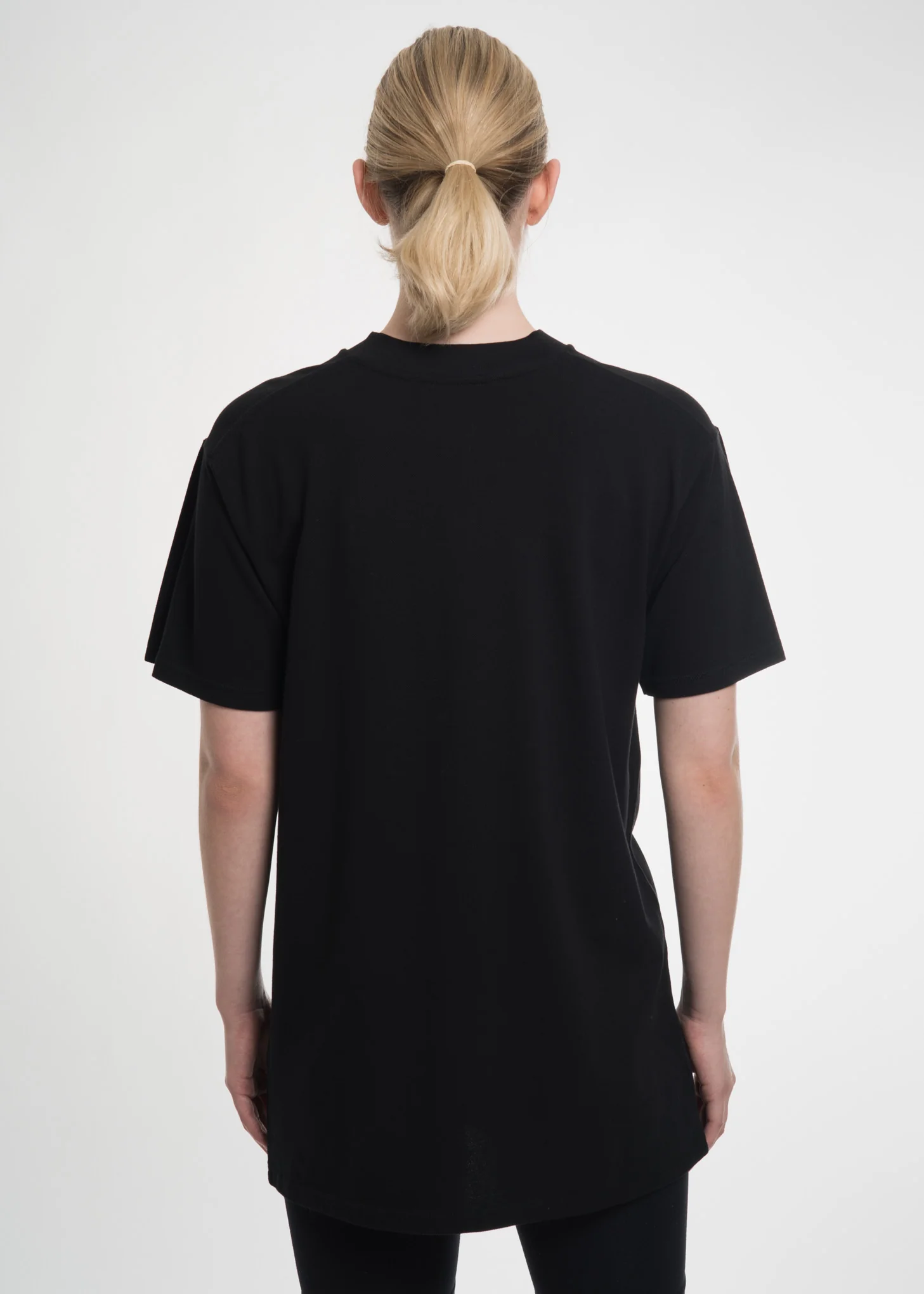Black Double Neckline T-Shirt - Image 3