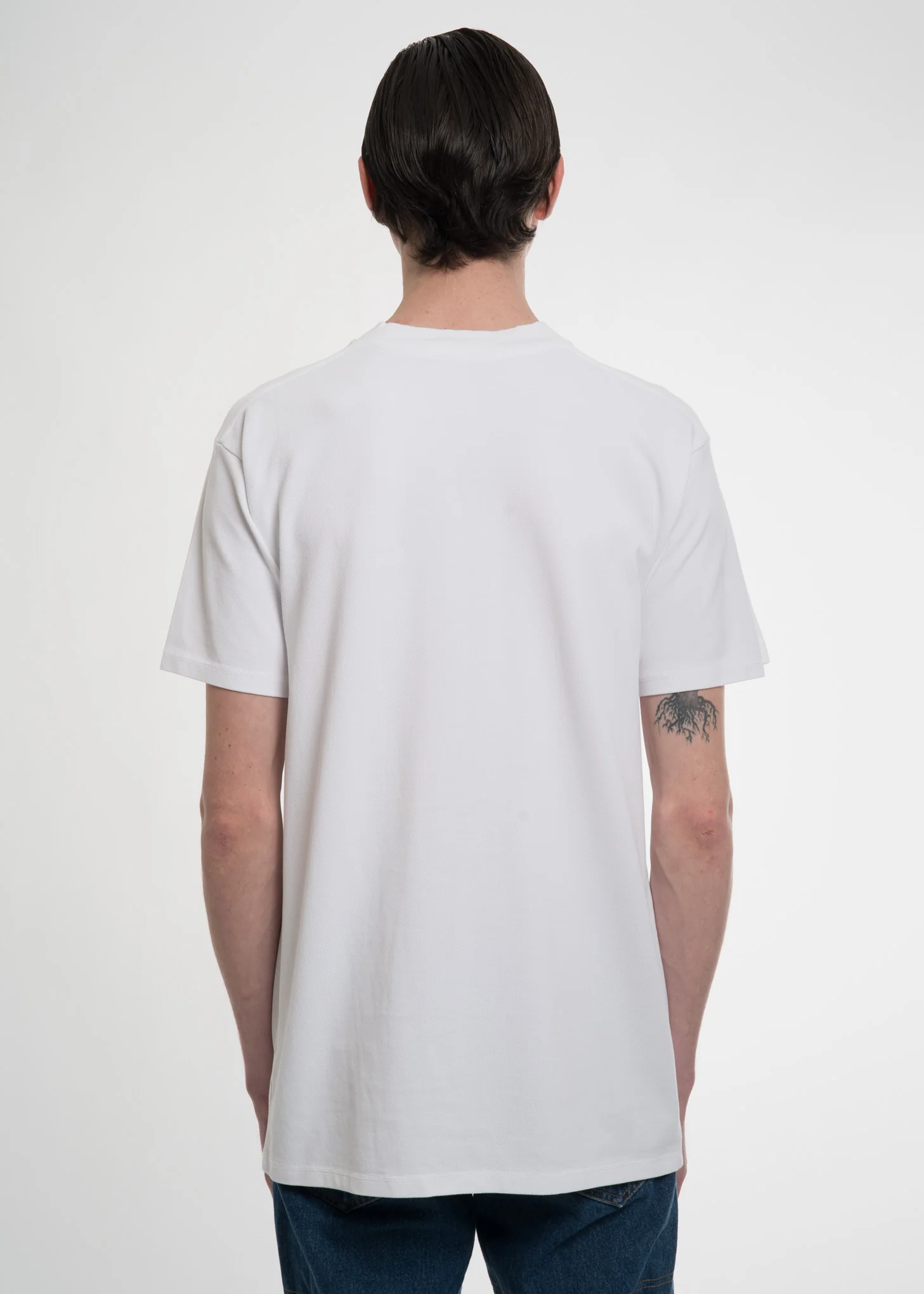 White Double Neckline T-Shirt - Image 3