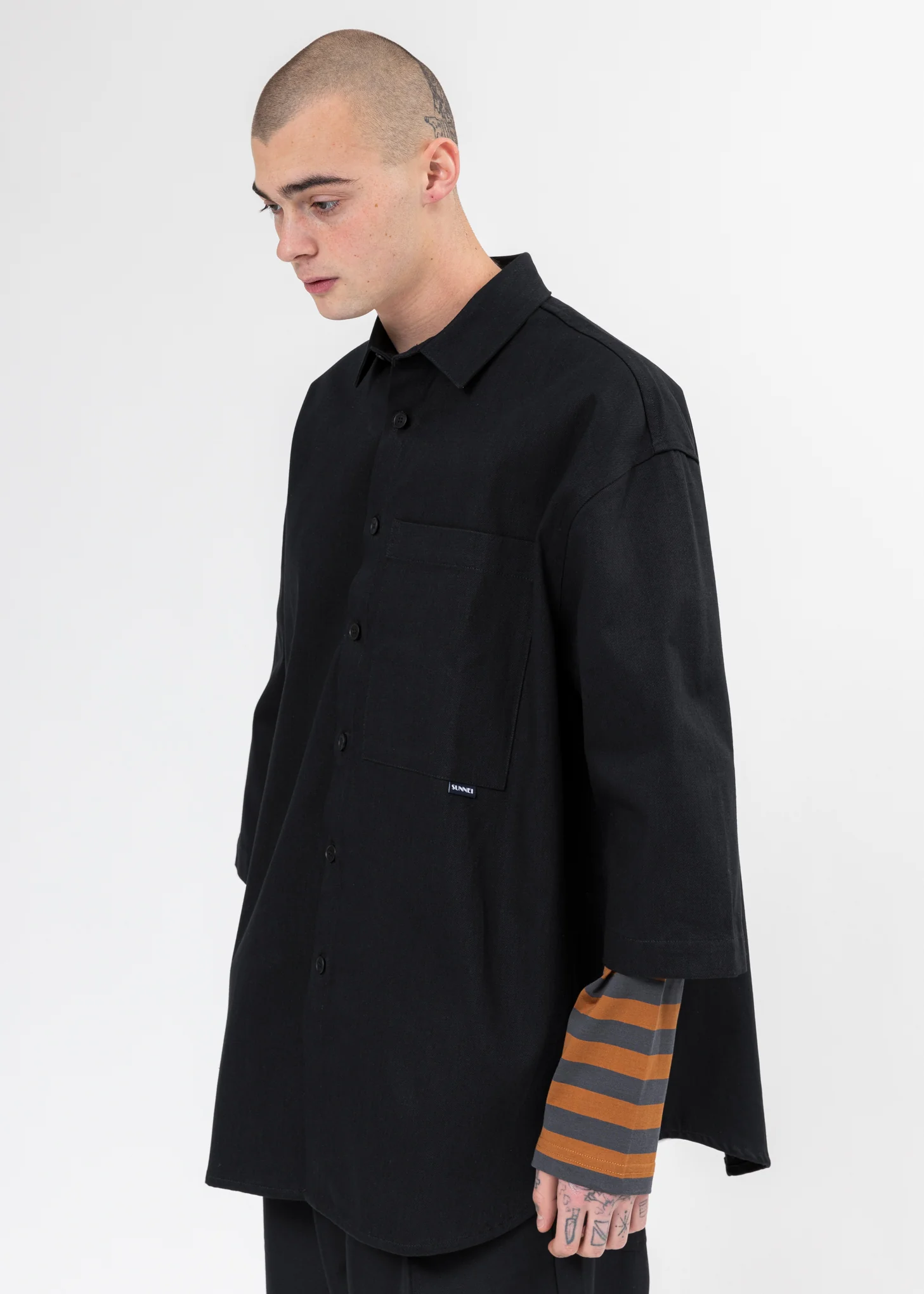 Black Double Over Shirt - Image 2