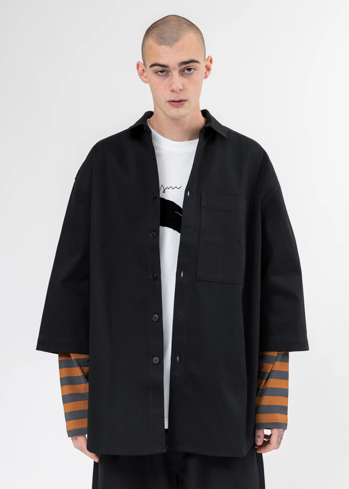Black Double Over Shirt - Image 6