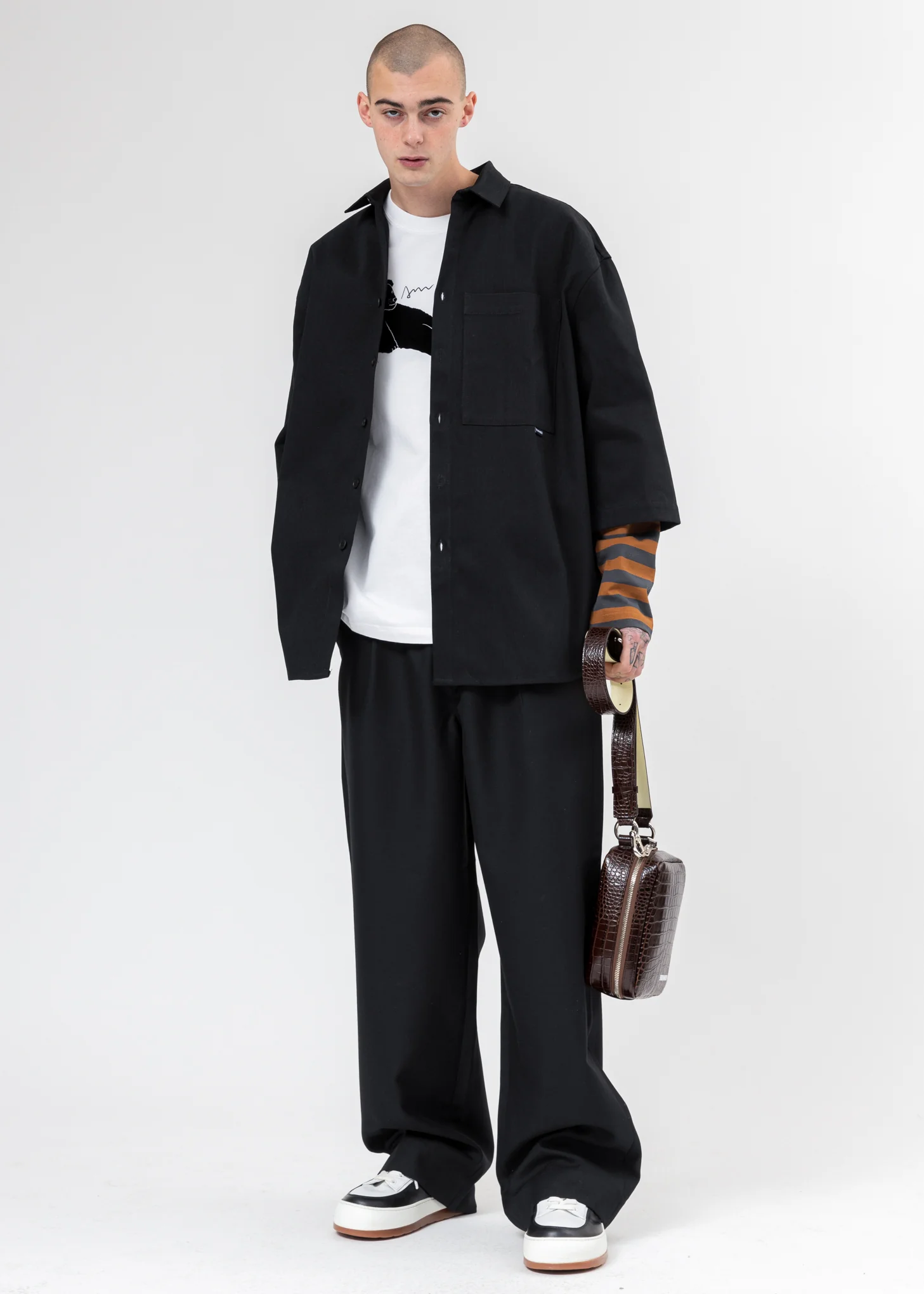 Black Double Over Shirt - Image 8
