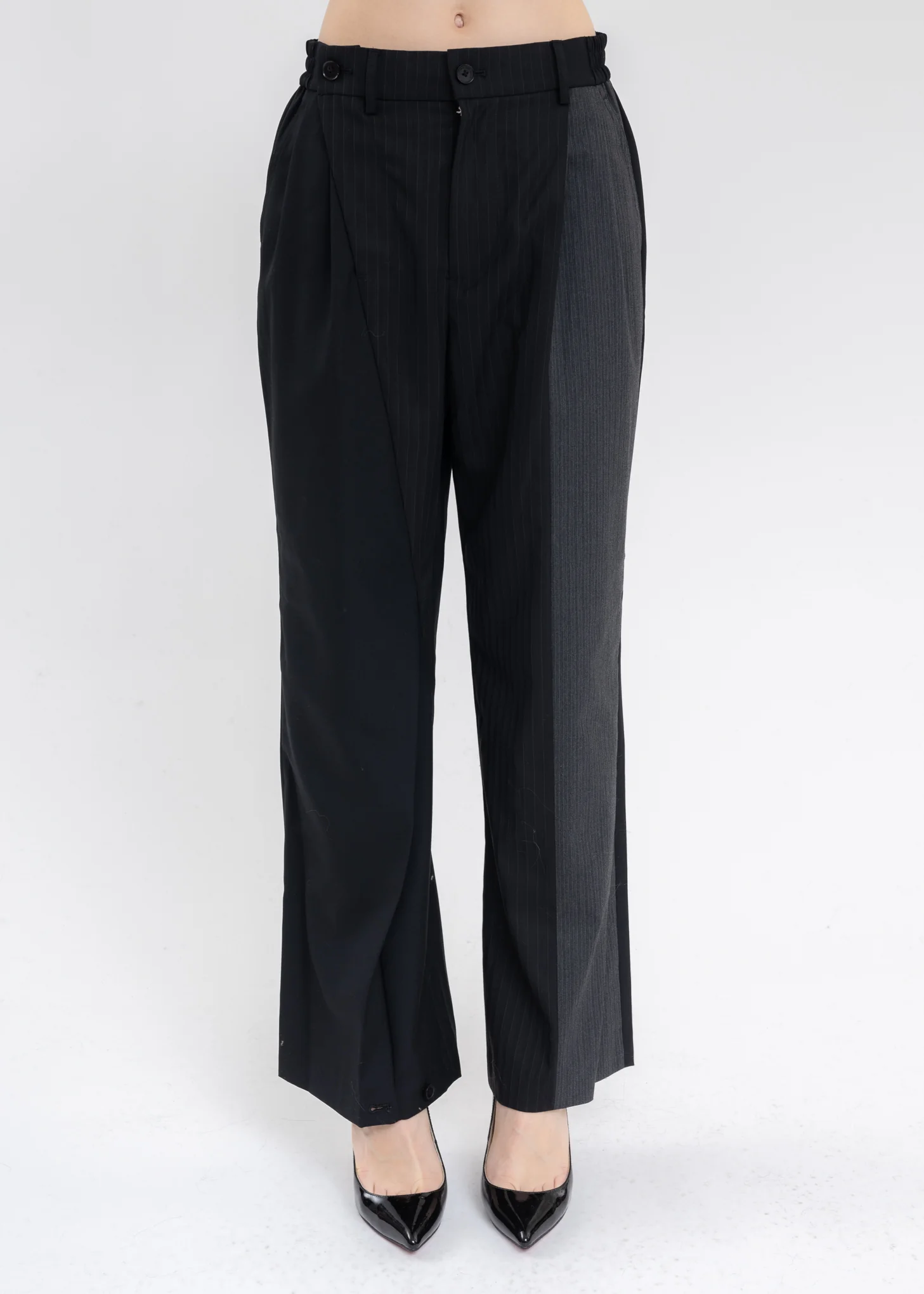 Black DOUBLE TOP FLY TROUSERS
