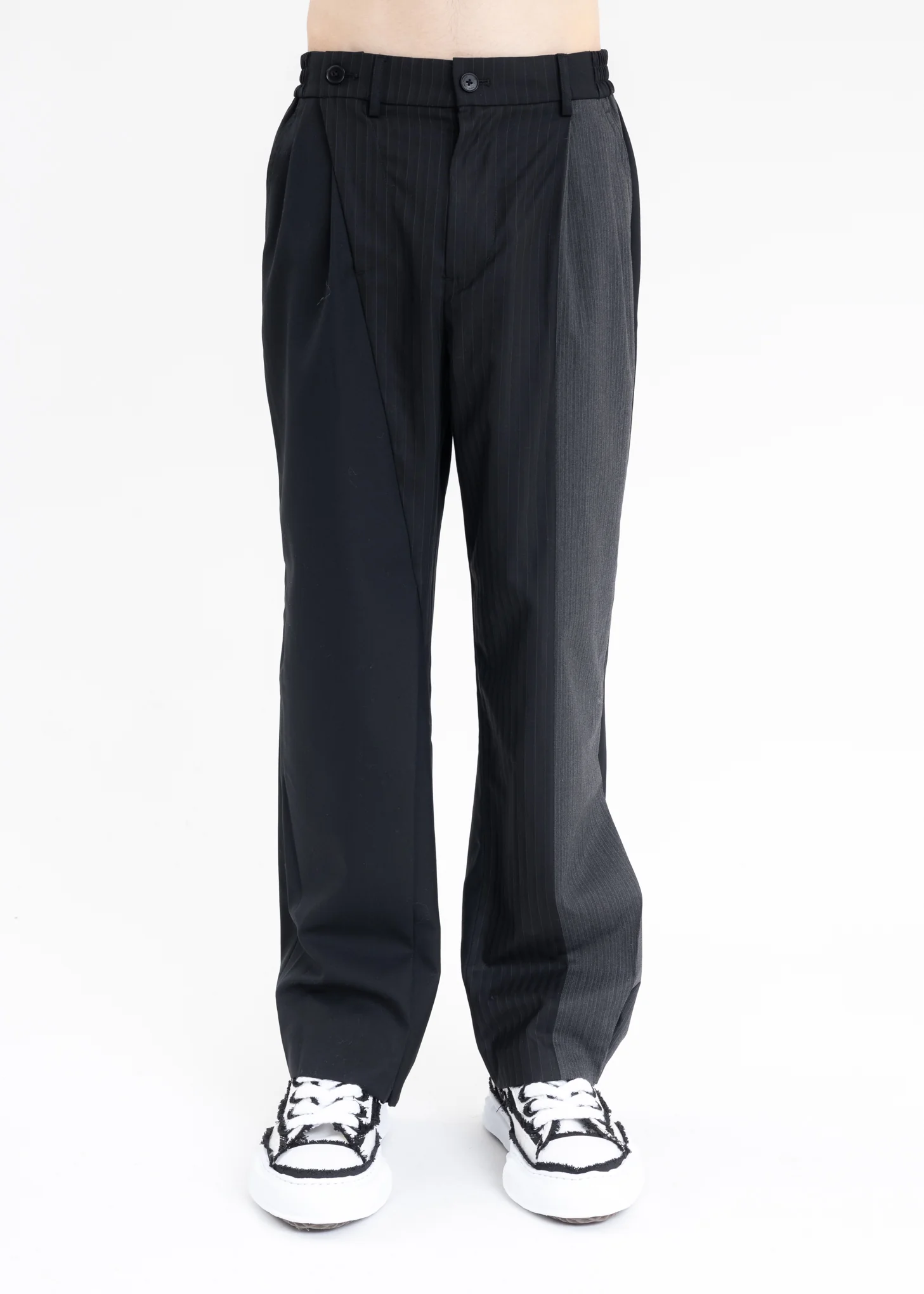 Black DOUBLE TOP FLY TROUSERS