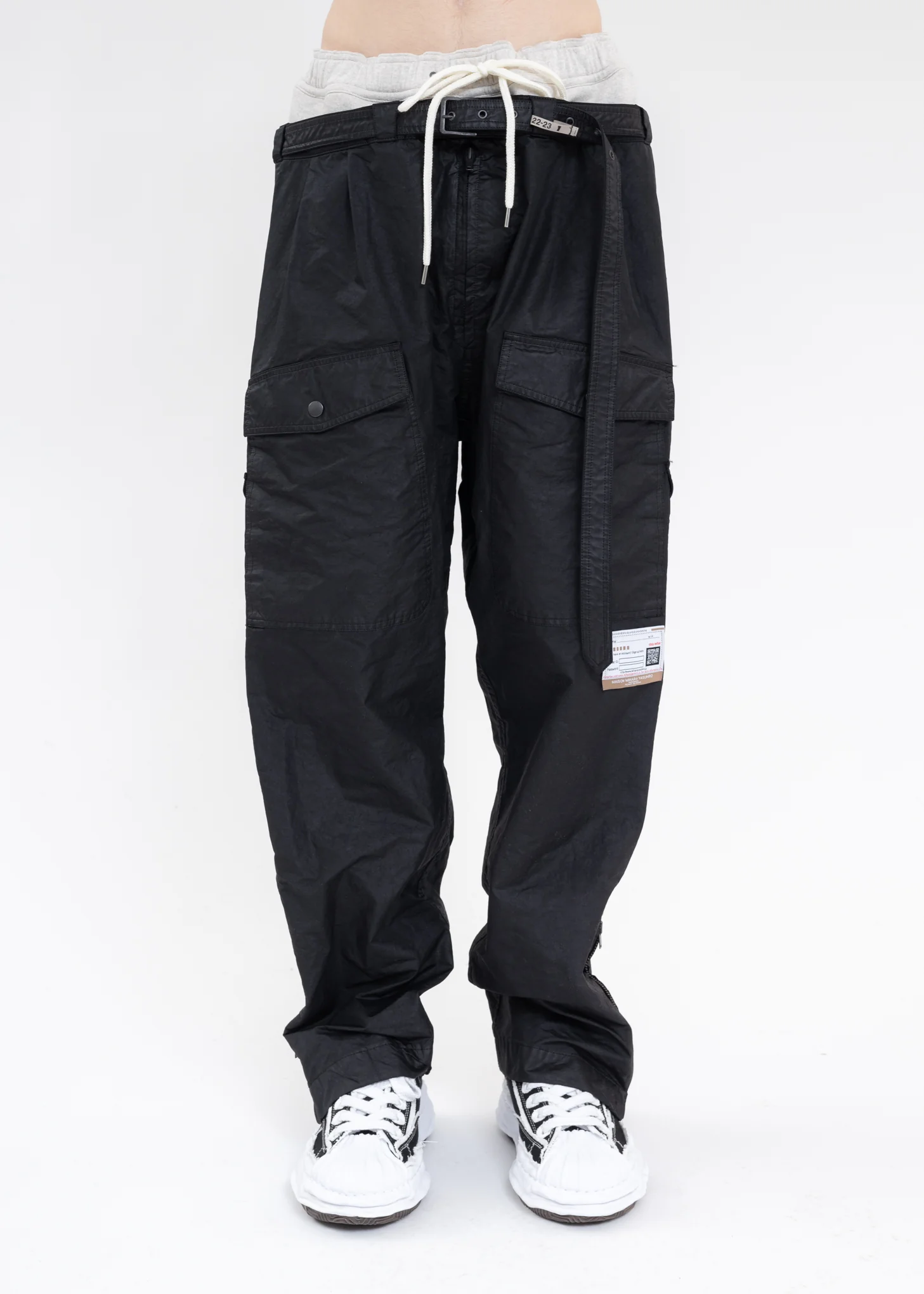 Black Double Waist Military Pants