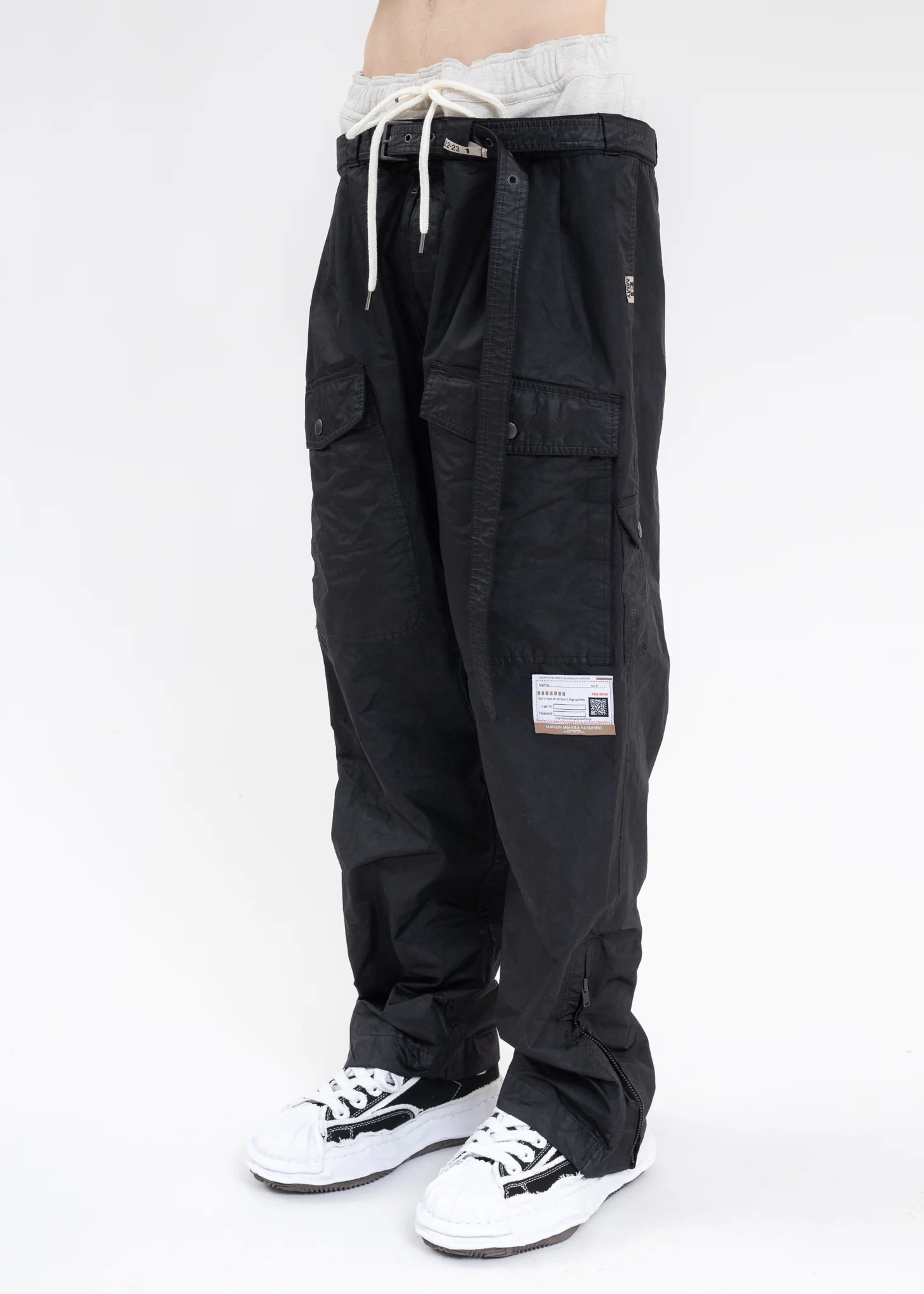 Black Double Waist Military Pants - Image 2