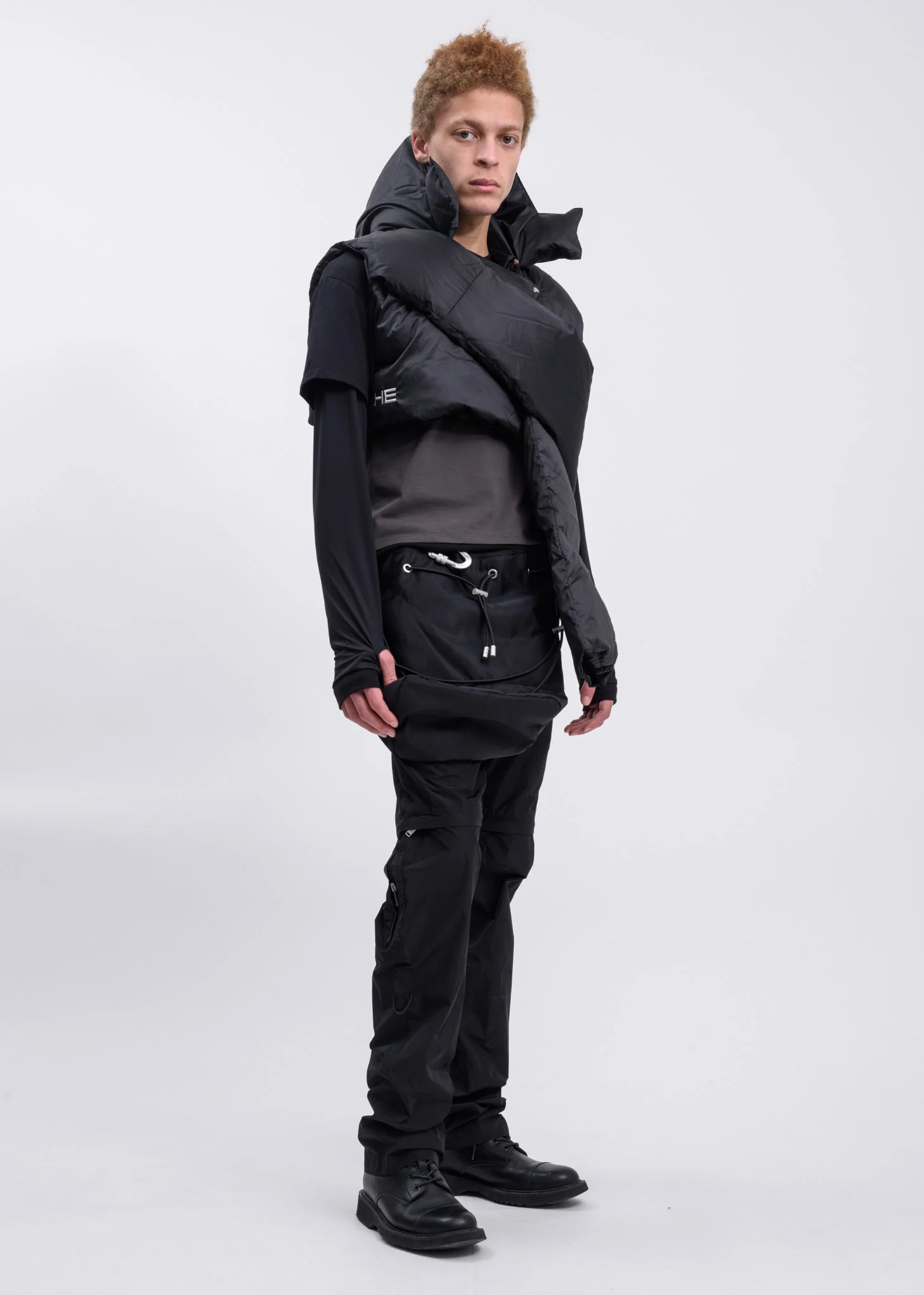 Black Down Hooded Vest - Image 10