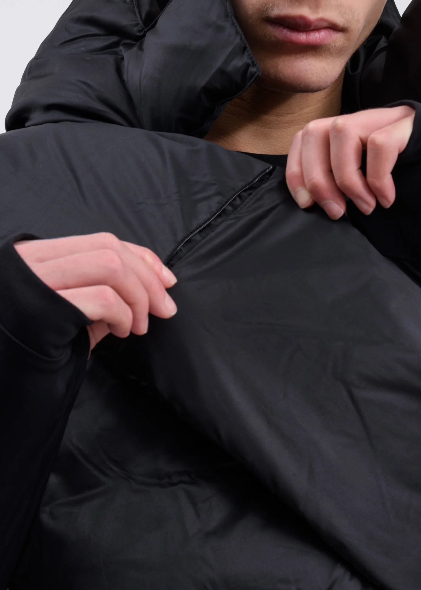 Black Down Hooded Vest - Image 3