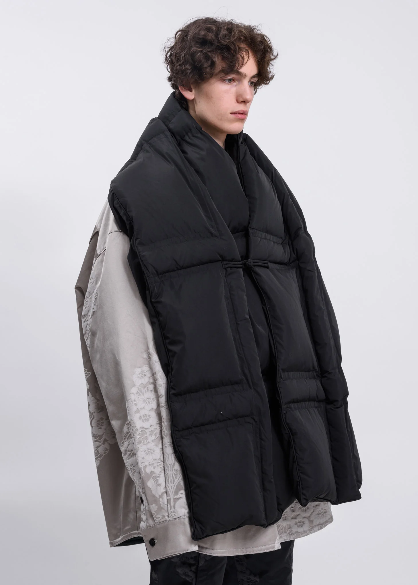 Black  Panel Down Scarf