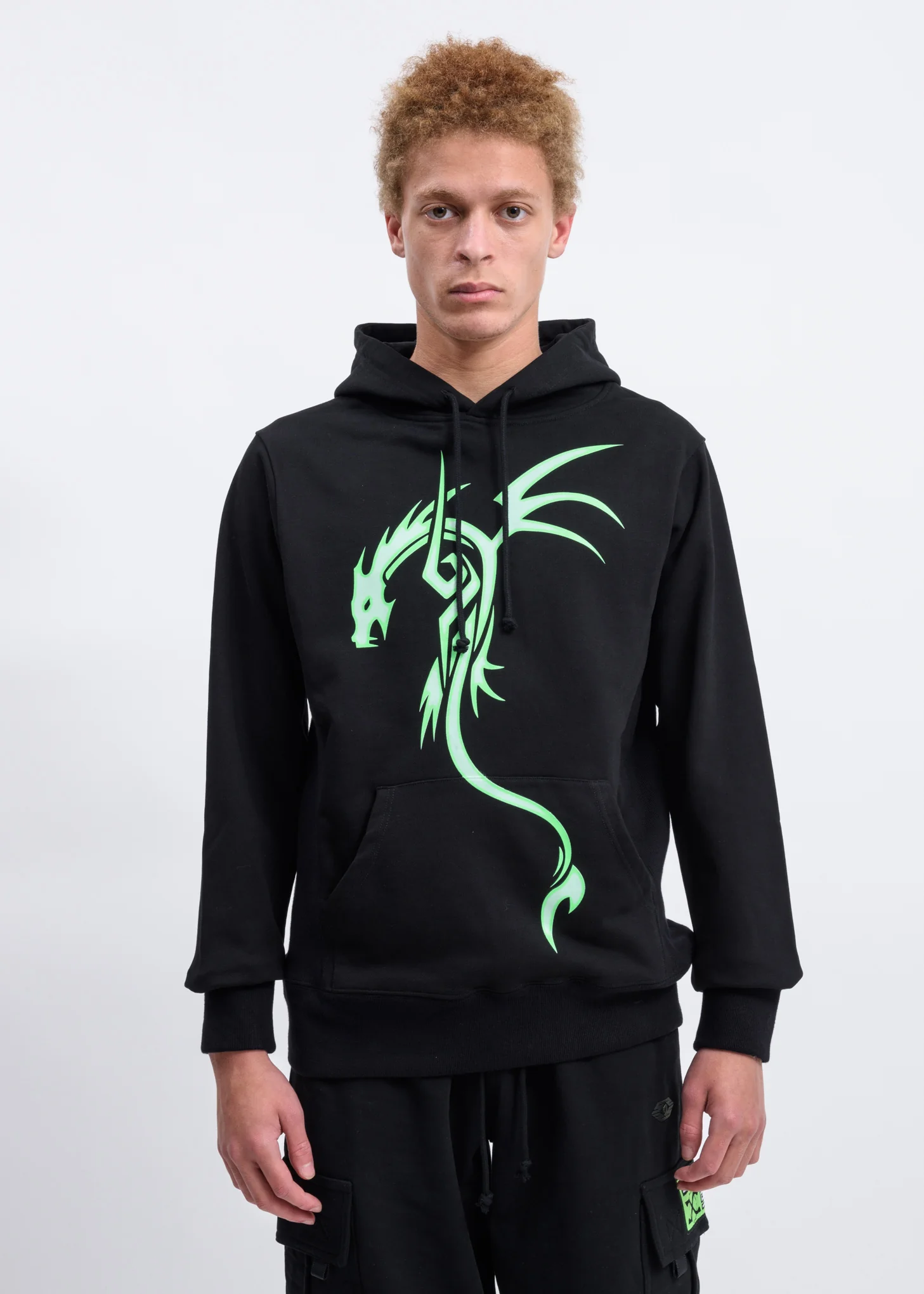 Black Dragon Print Hoodie - Image 4