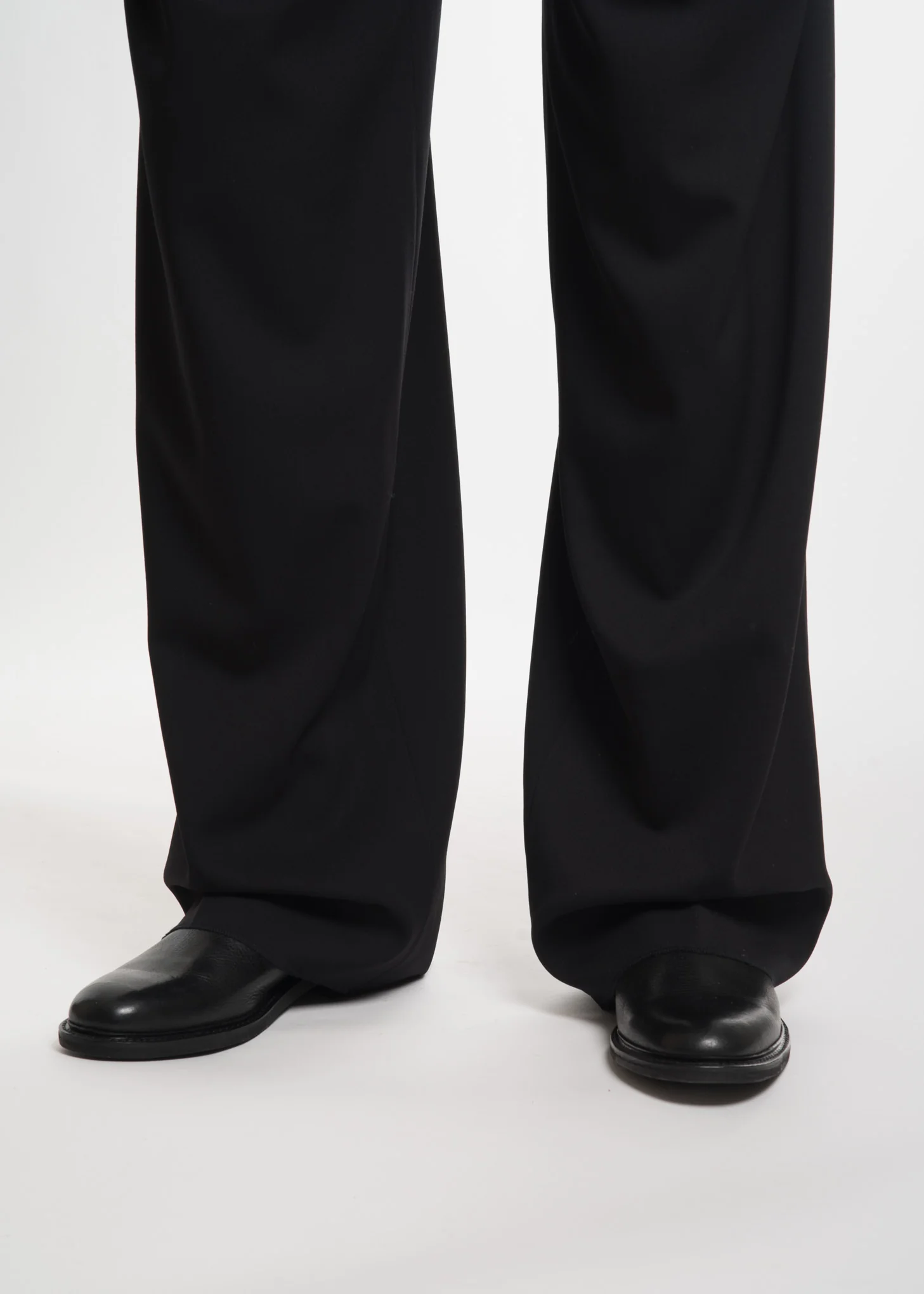 Black Draped Front Trousers - Image 8