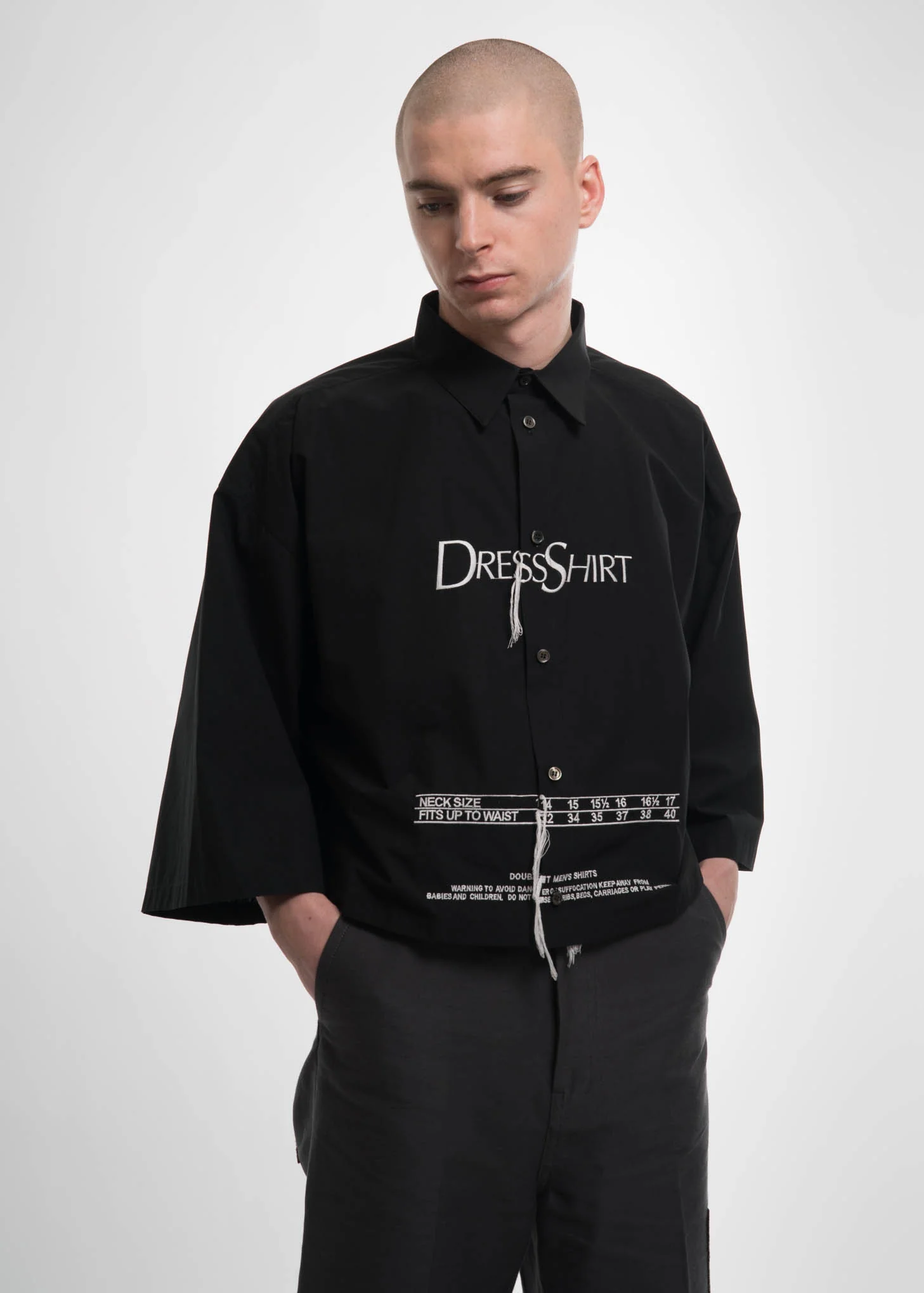 Black "Dress Shirt" Embroidery Shirt