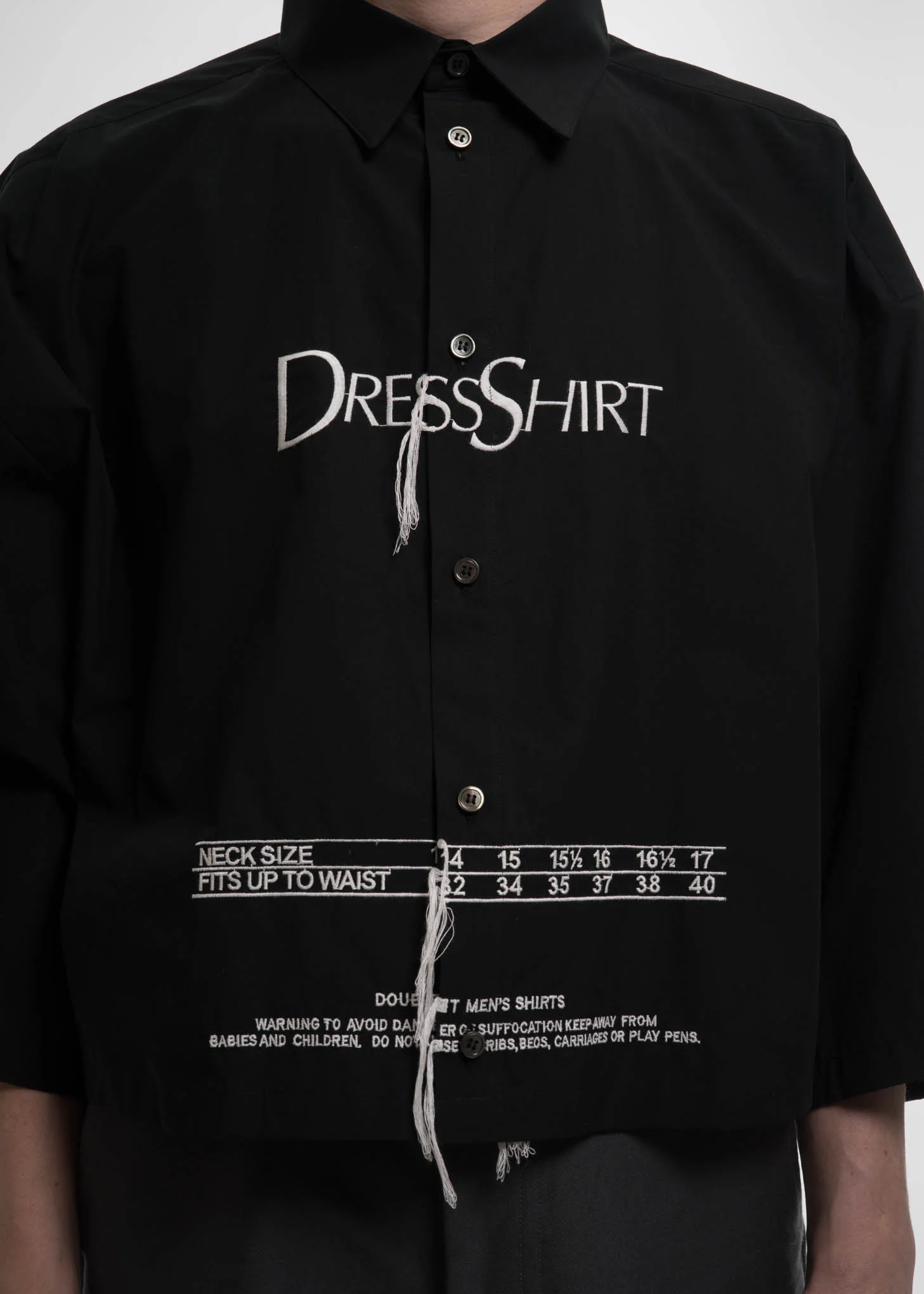 Black "Dress Shirt" Embroidery Shirt - Image 3