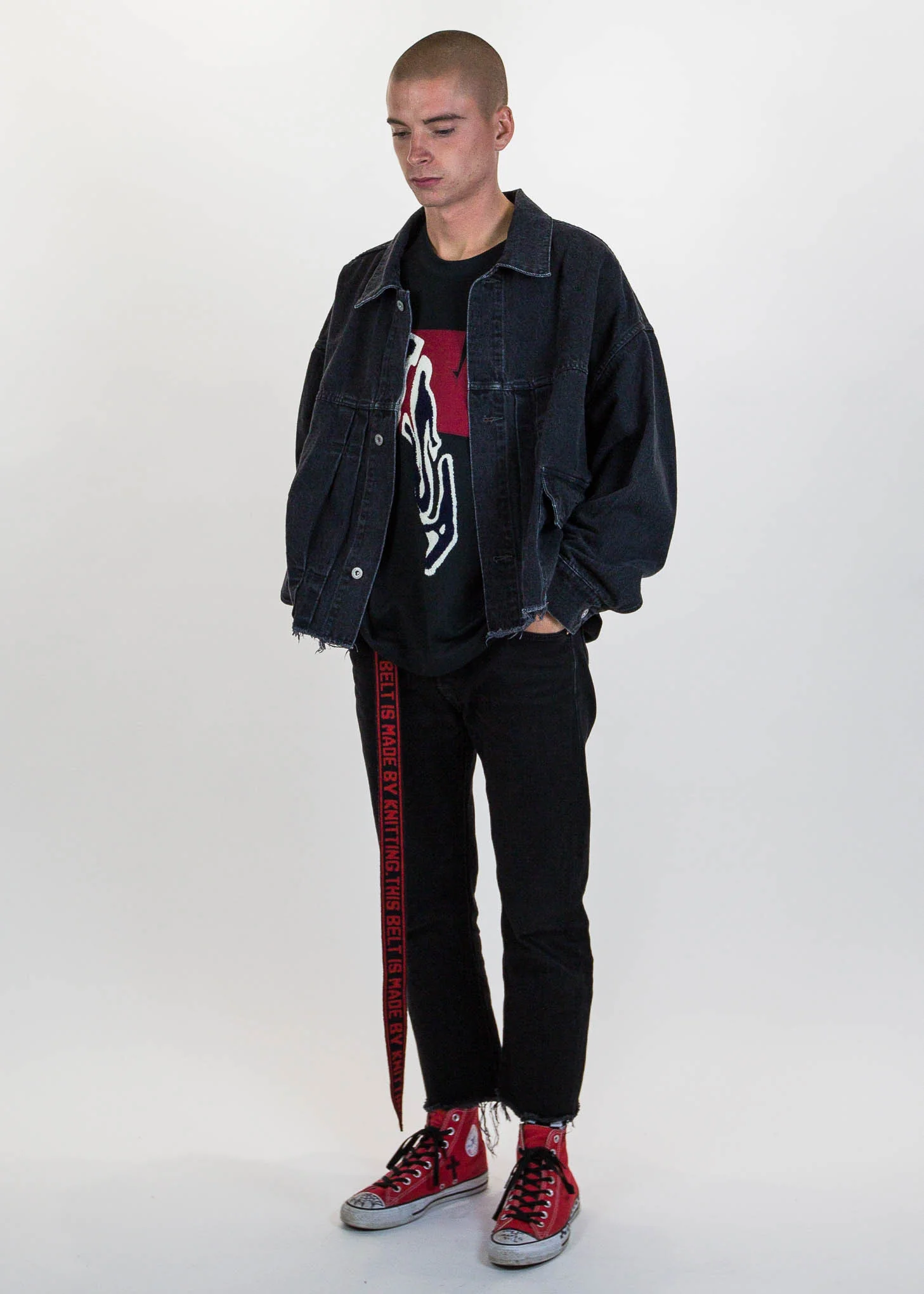 Black Drop Patch Embroidery T-Shirt - Image 6