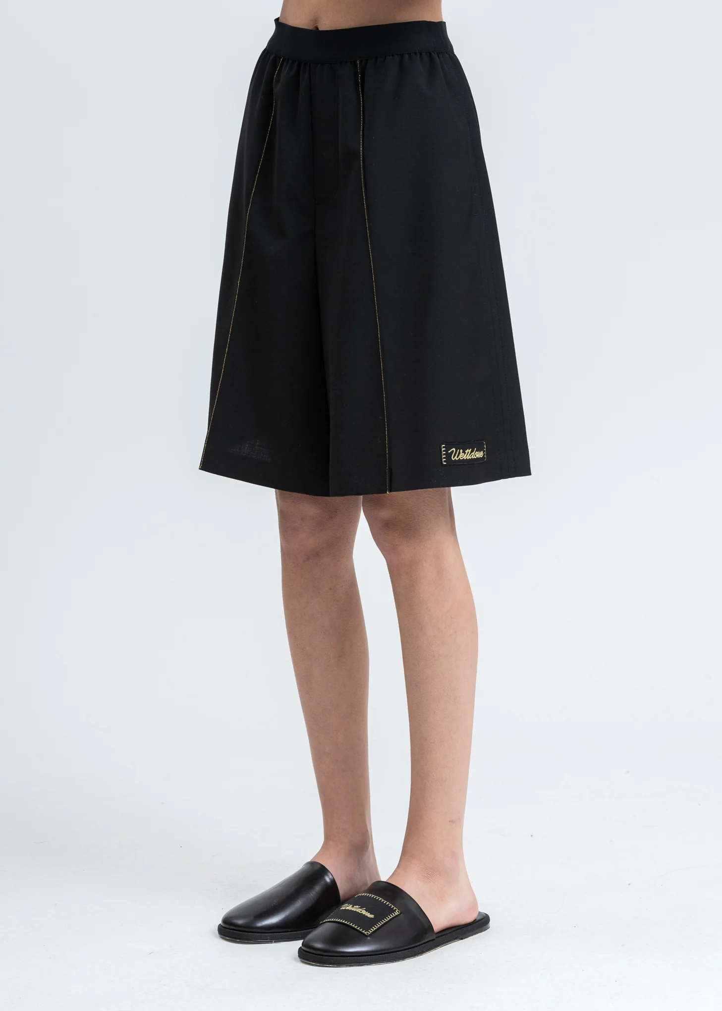 Black Elasticated Waistband Shorts - Image 2
