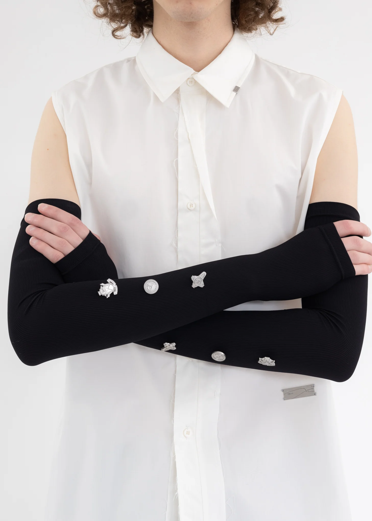 Black Emblem Button Over Sleeves