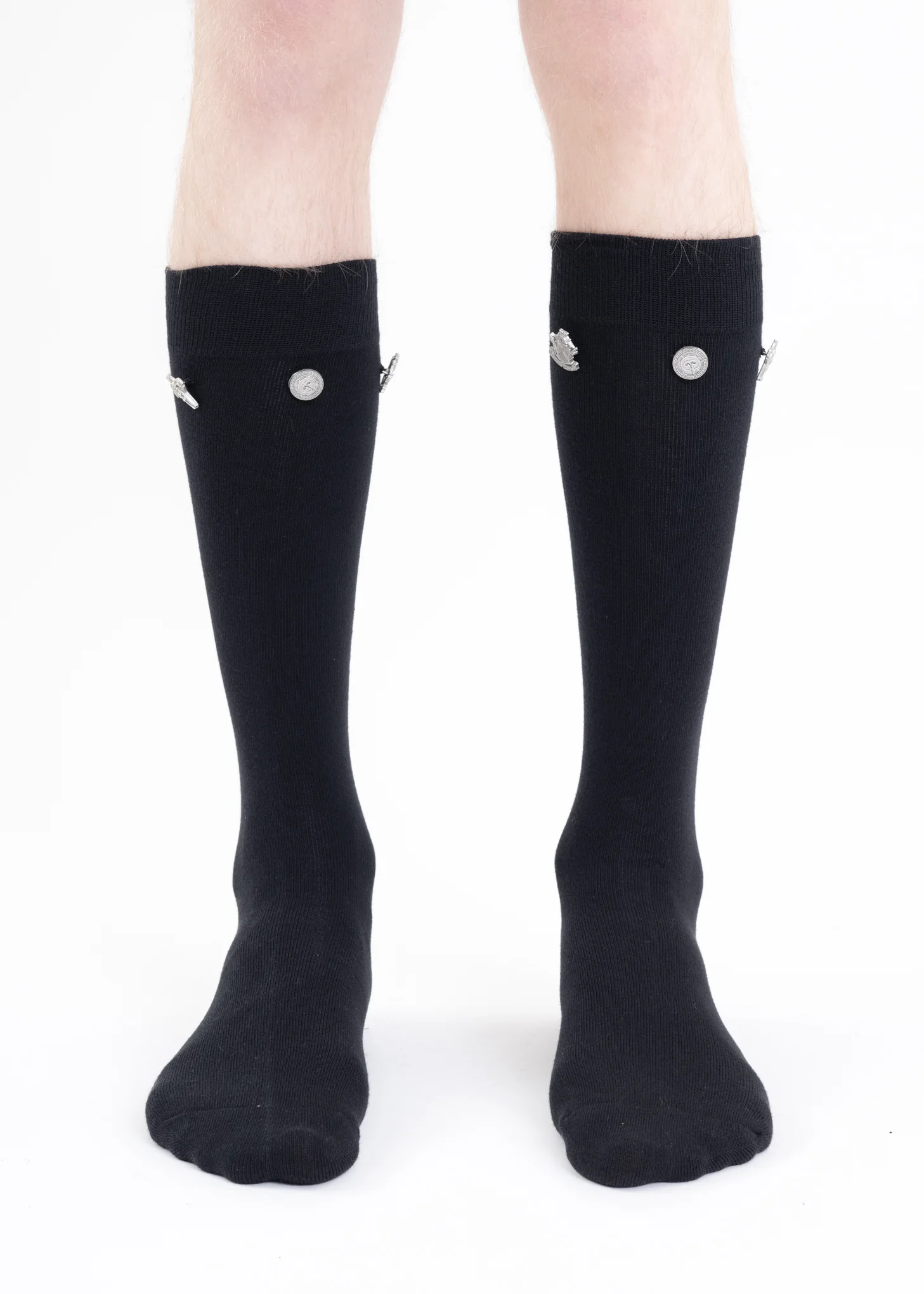 Black Emblem Button Socks