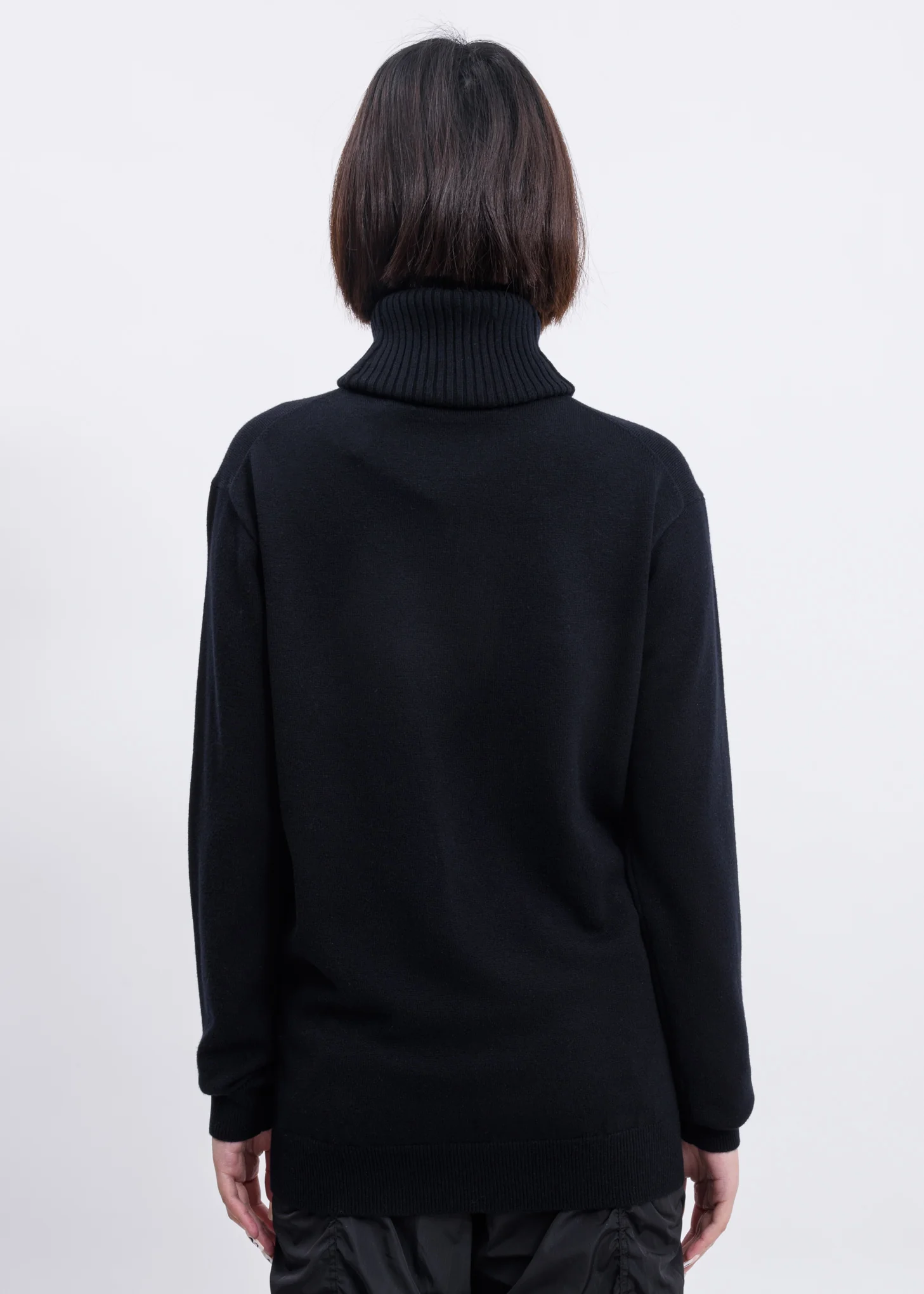 Black Embossed Logo Turtleneck - Image 3