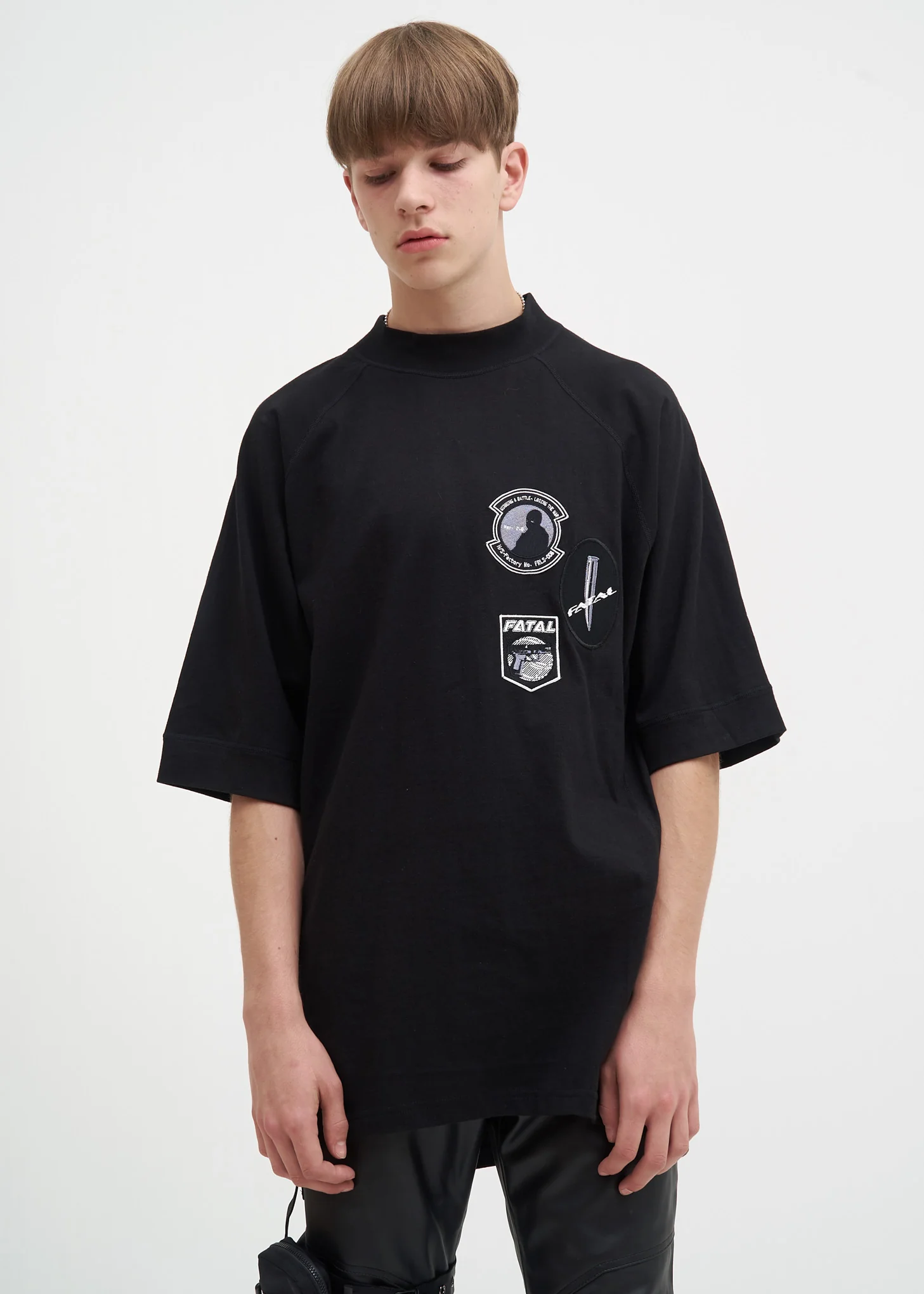 Black Embroidered Army T-Shirt