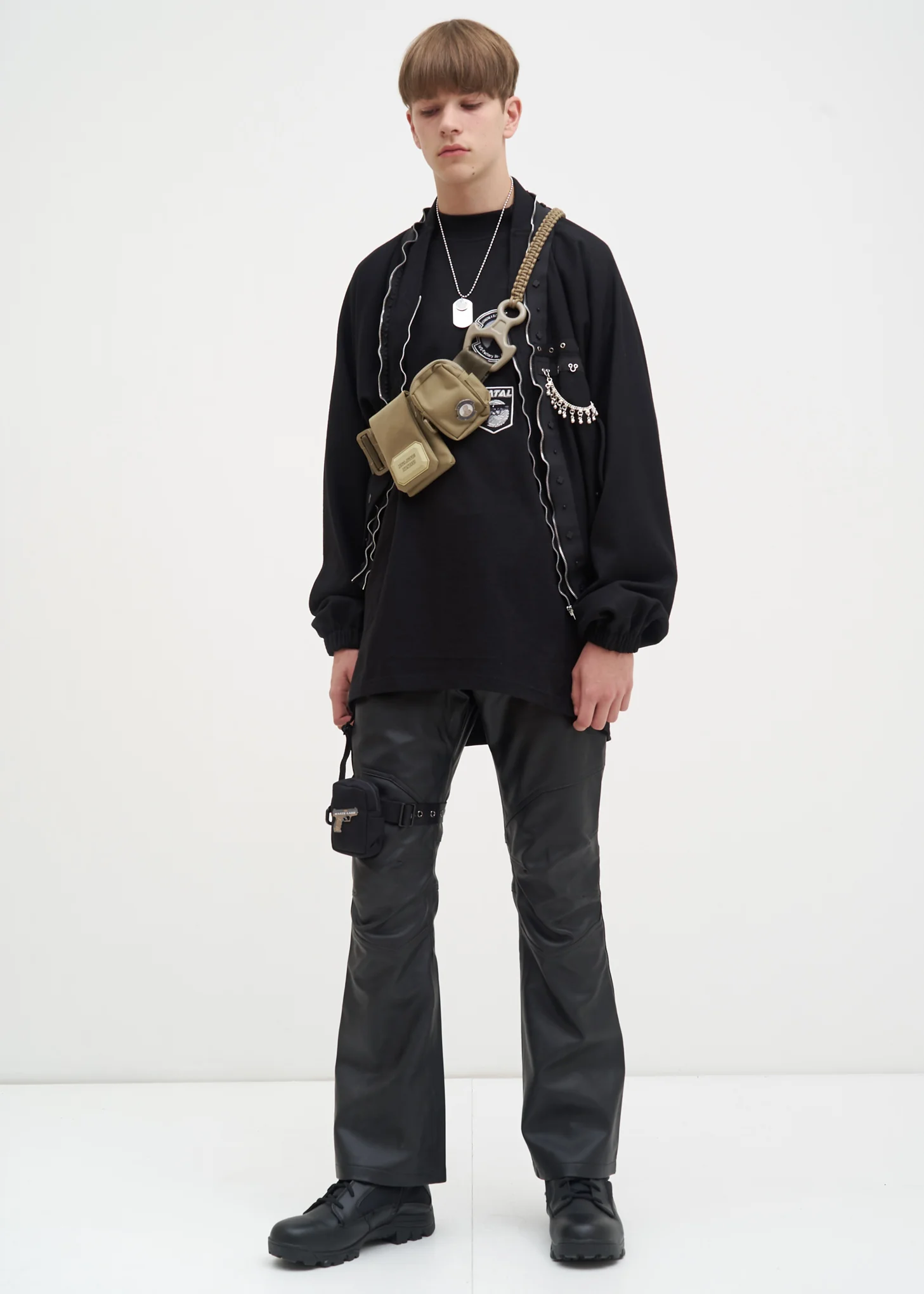 Black Embroidered Army T-Shirt - Image 5