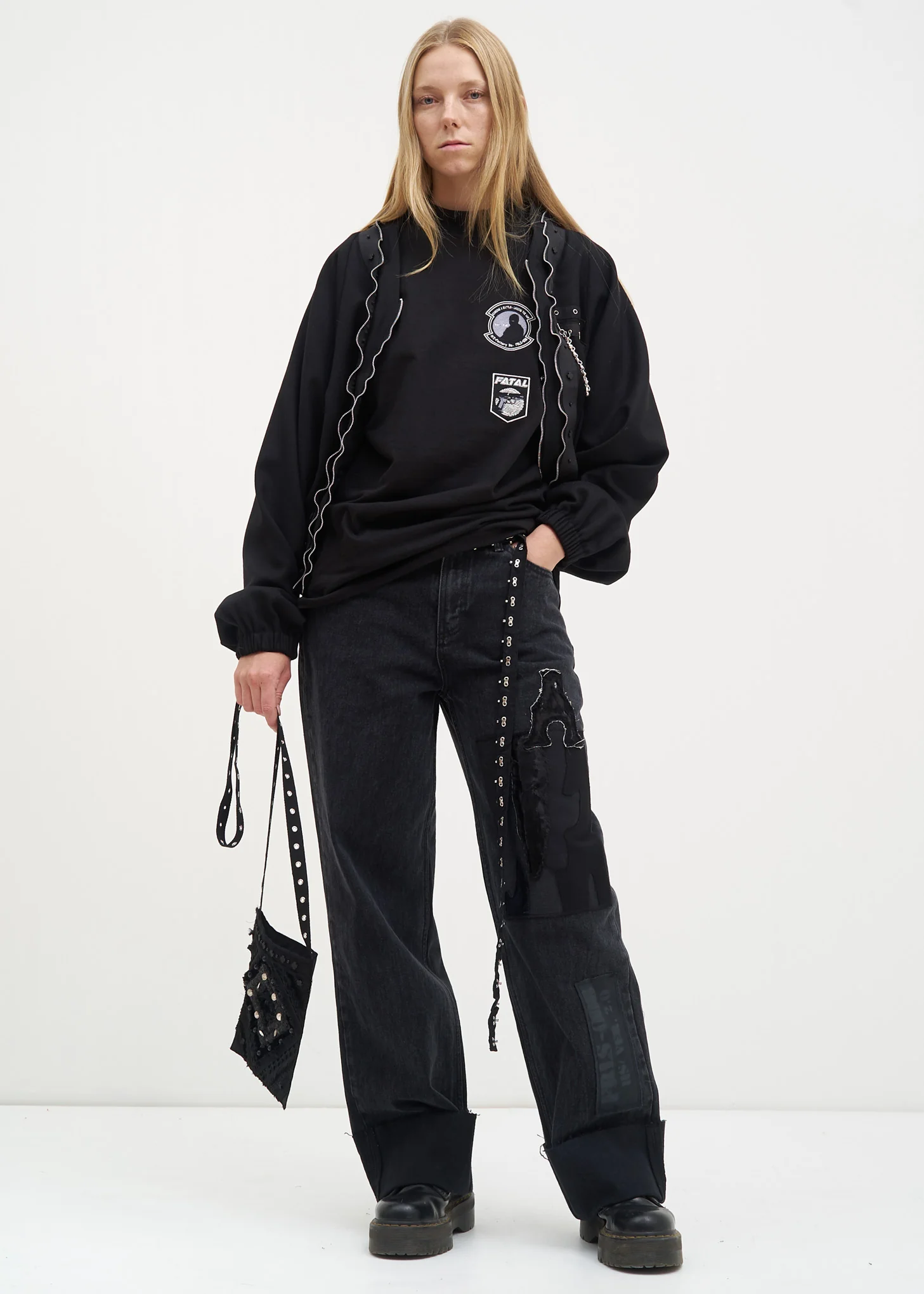 Black Embroidered Army T-Shirt - Image 4