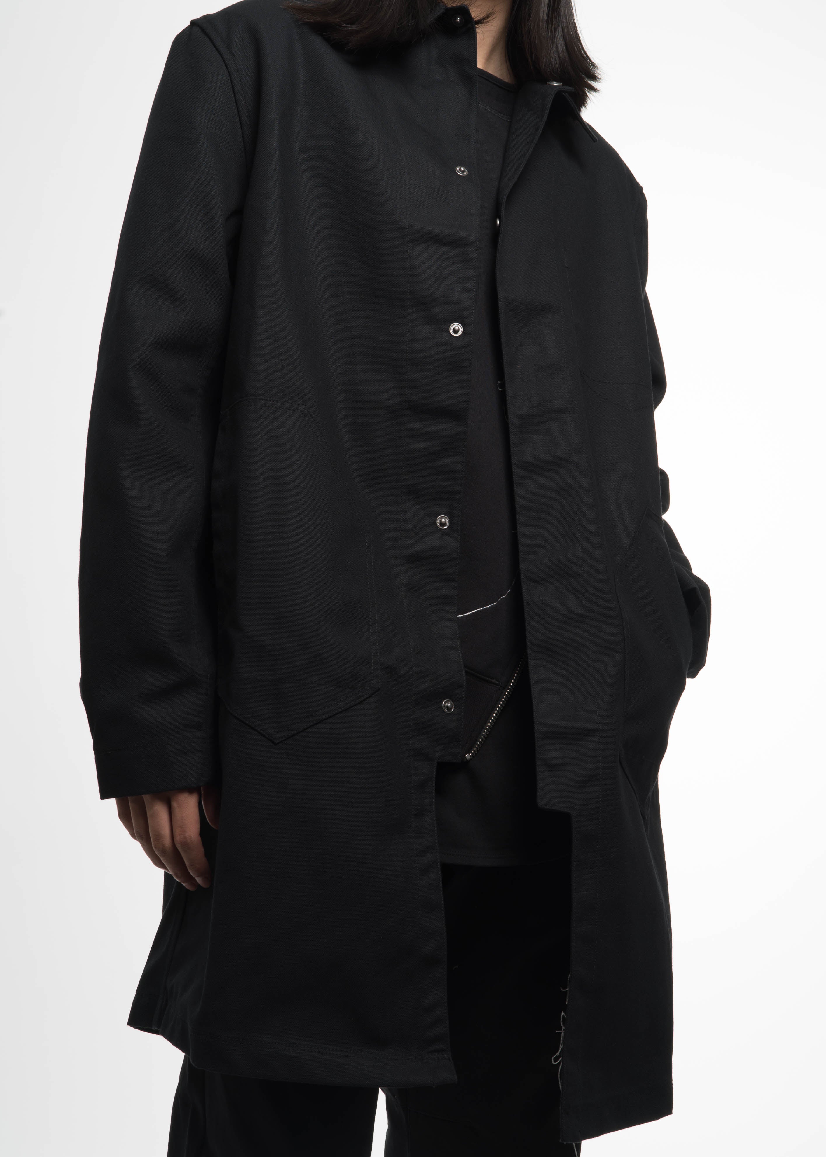 Black Embroidered Car Coat - Image 3