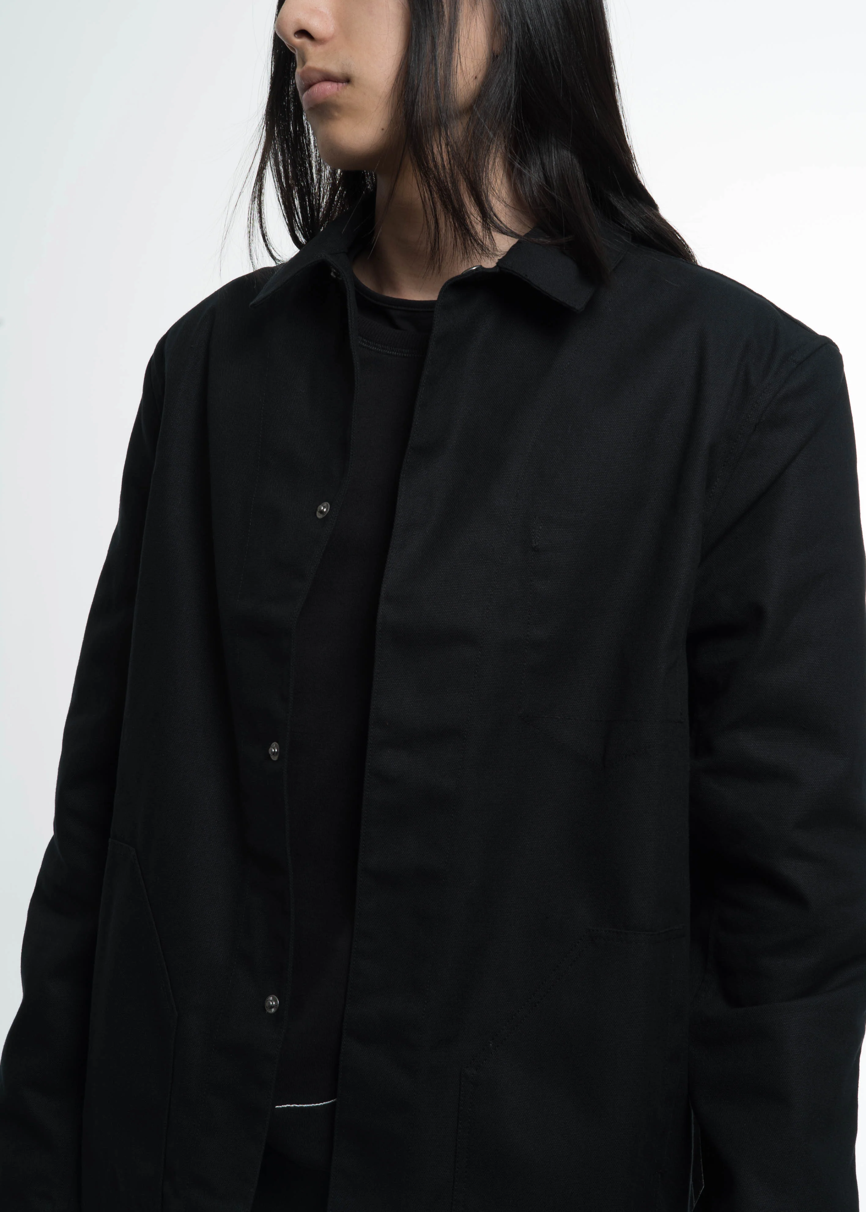 Black Embroidered Car Coat - Image 6