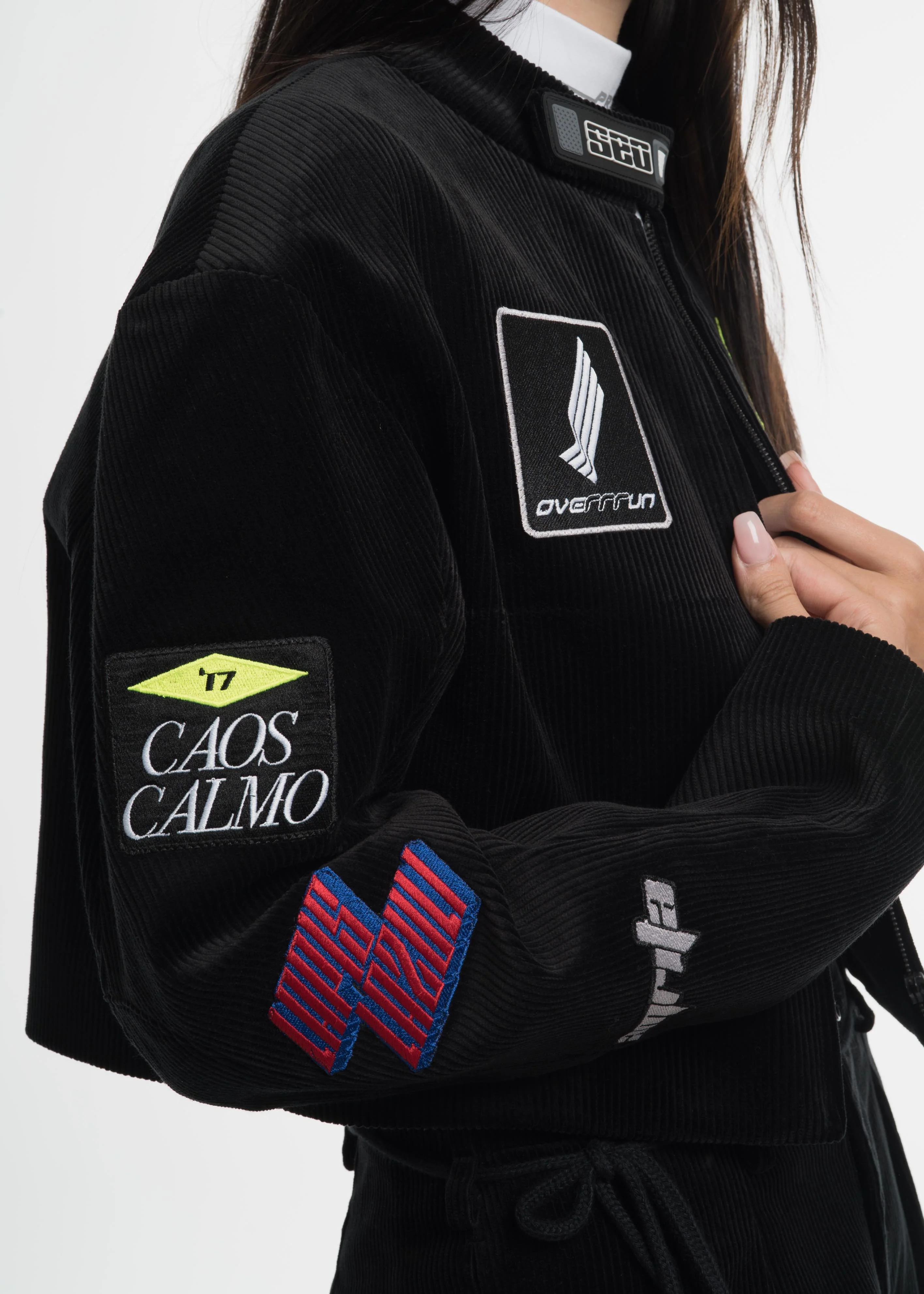 Black Embroidered Corduroy Jacket