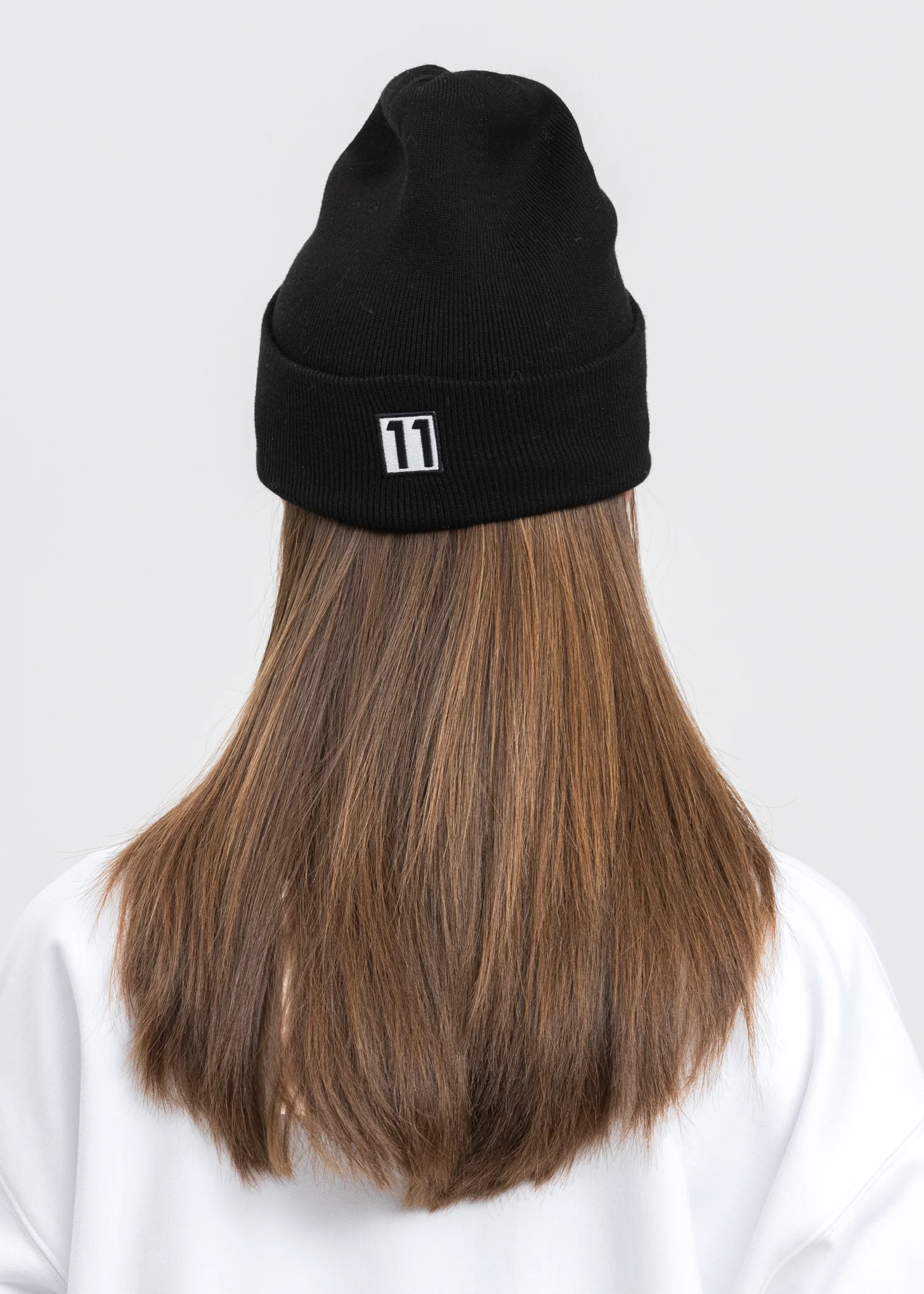 Black Embroidered Logo Beanie - Image 3