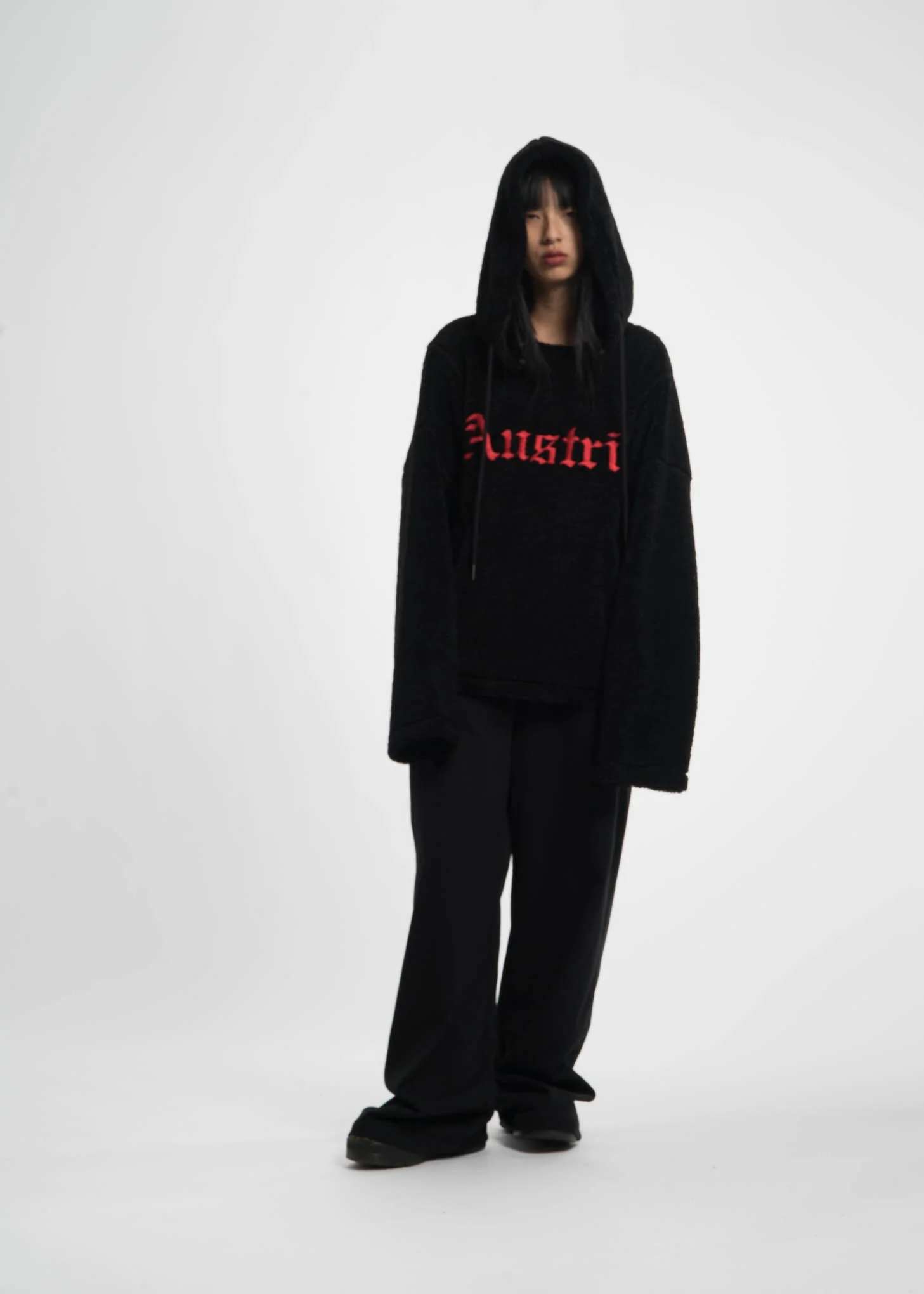 Black Embroidered Sherpa Hoodie - Image 7