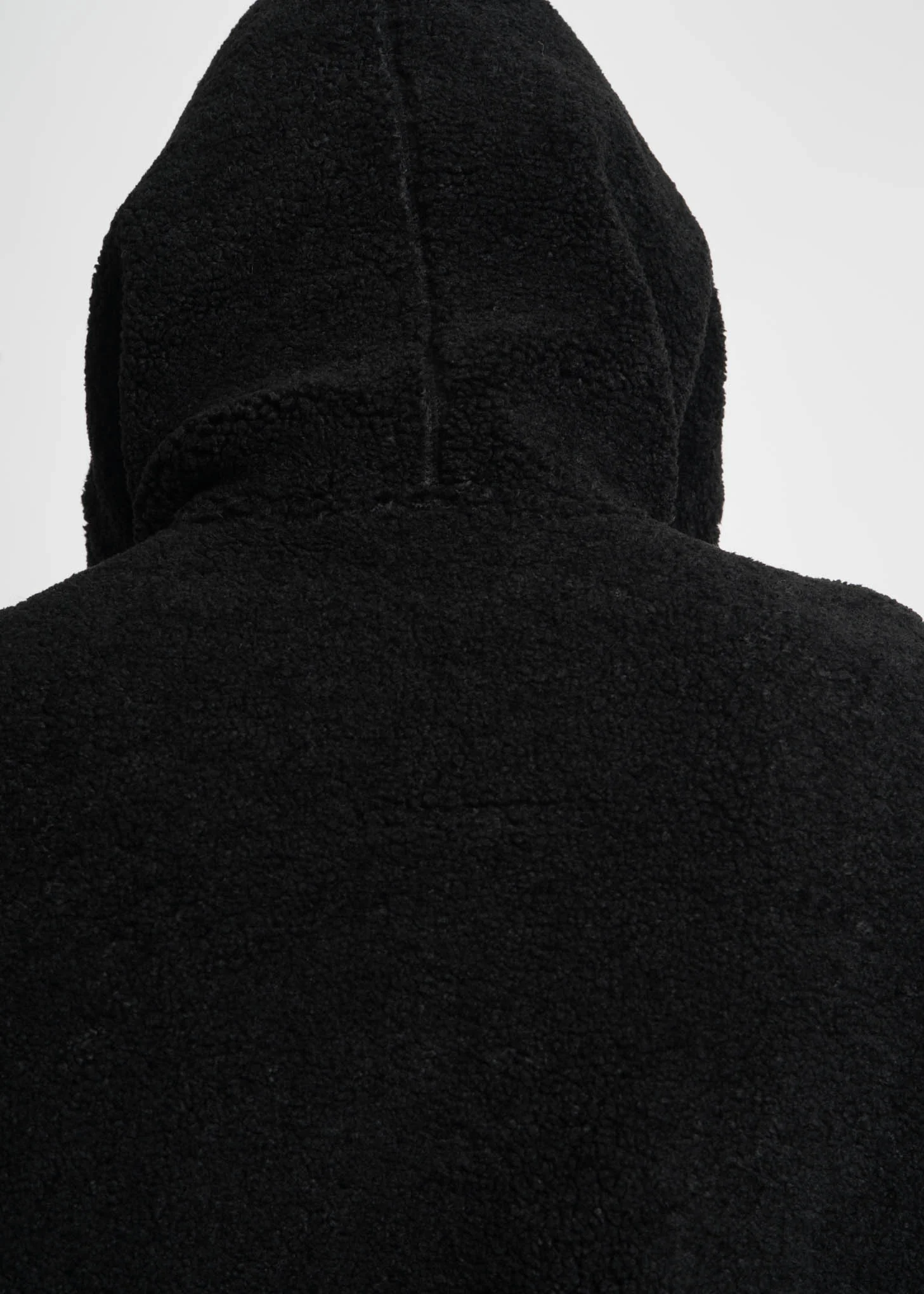 Black Embroidered Sherpa Hoodie - Image 8