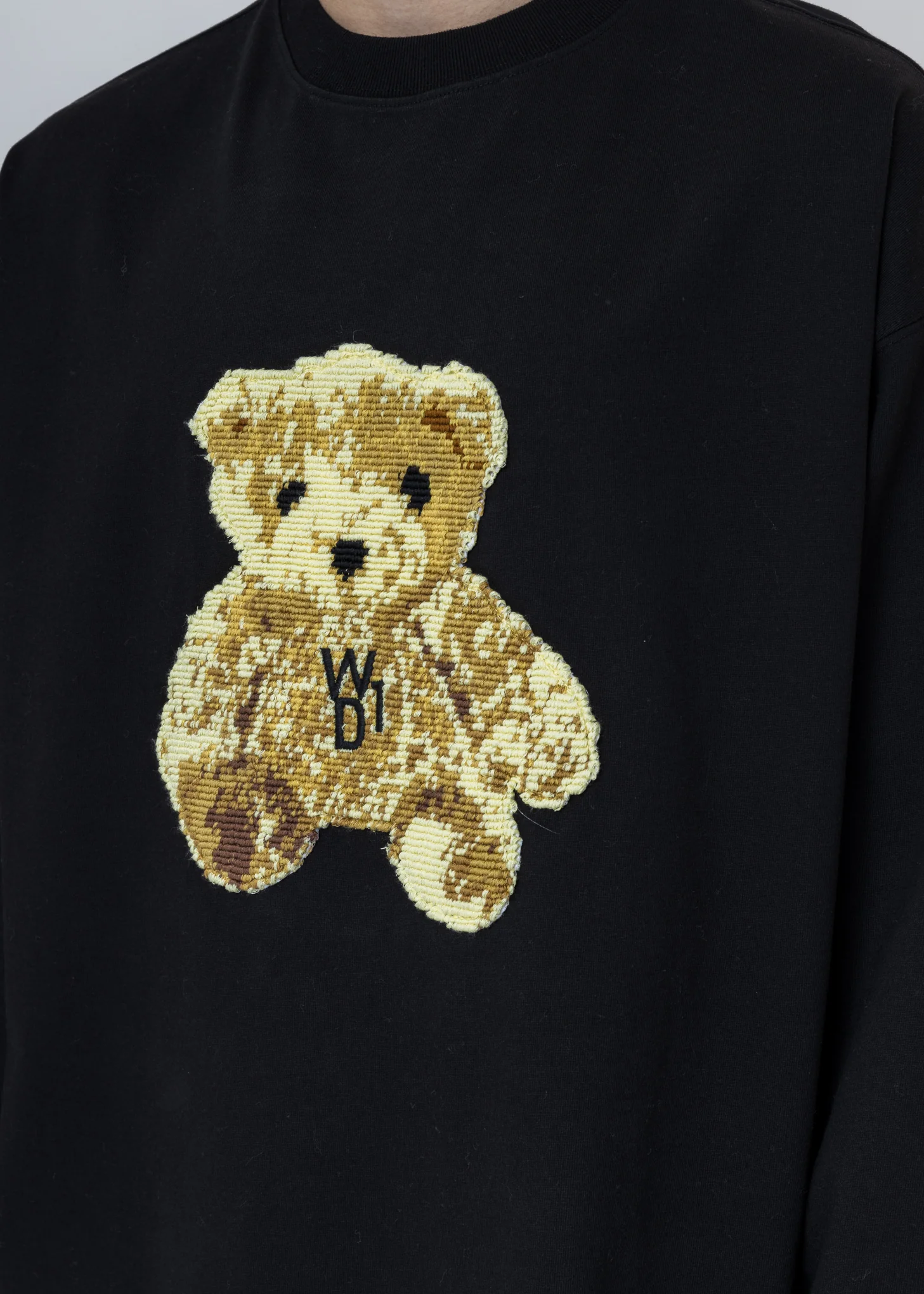 Black Embroidered Teddy Long Sleeve - Image 2