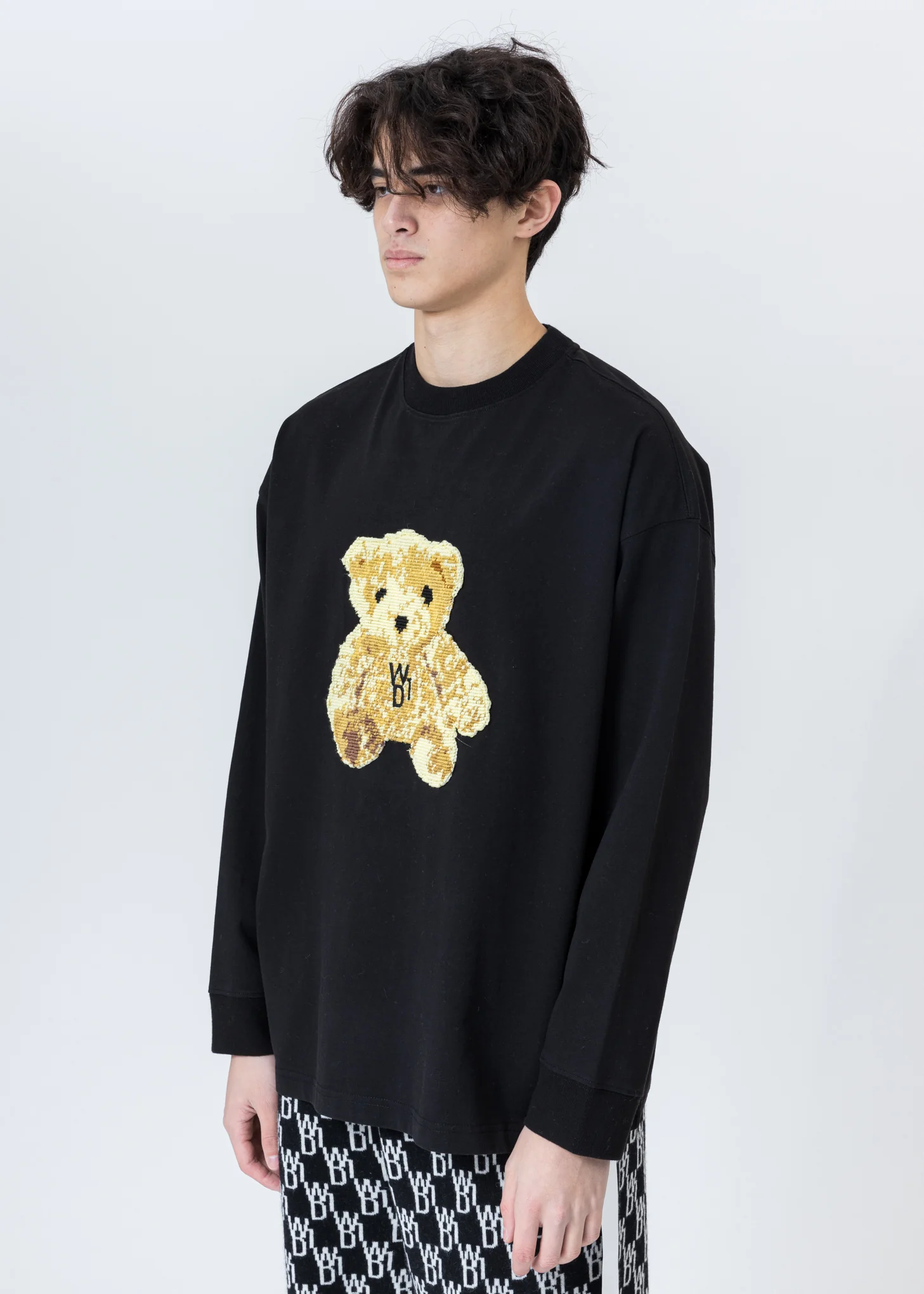 Black Embroidered Teddy Long Sleeve - Image 3
