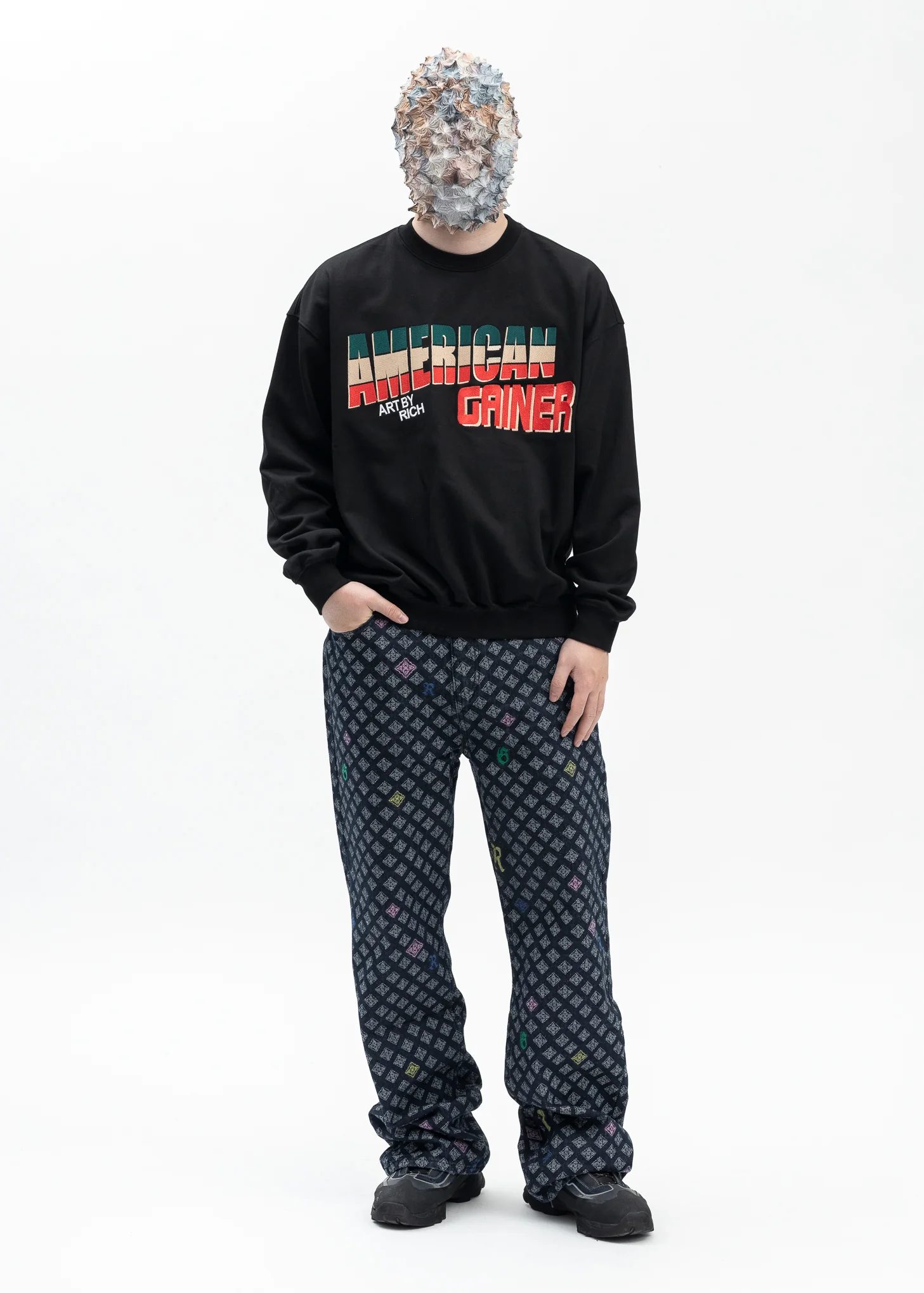 BLACK EMBROIDERY LOGO CREWNECK - Image 5