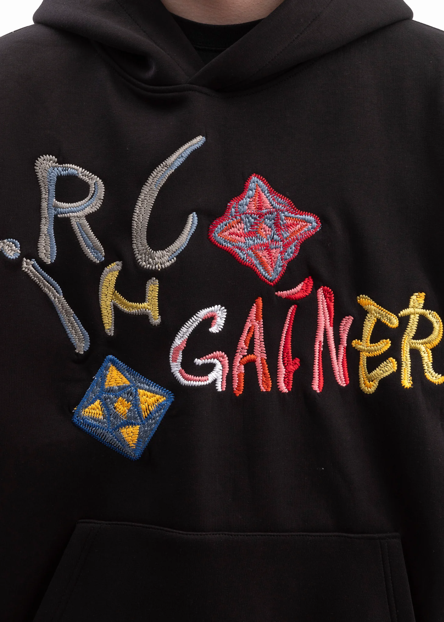 BLACK EMBROIDERY LOGO HOODIES - Image 2