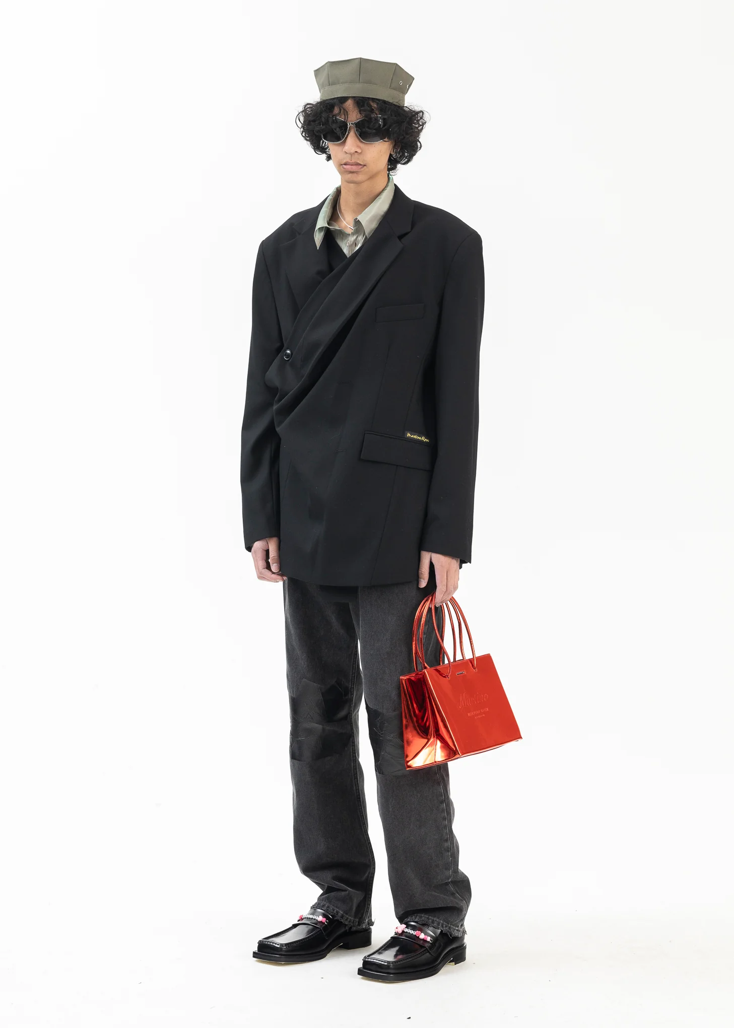 BLACK EMPTY WRAP JACKET - Image 6